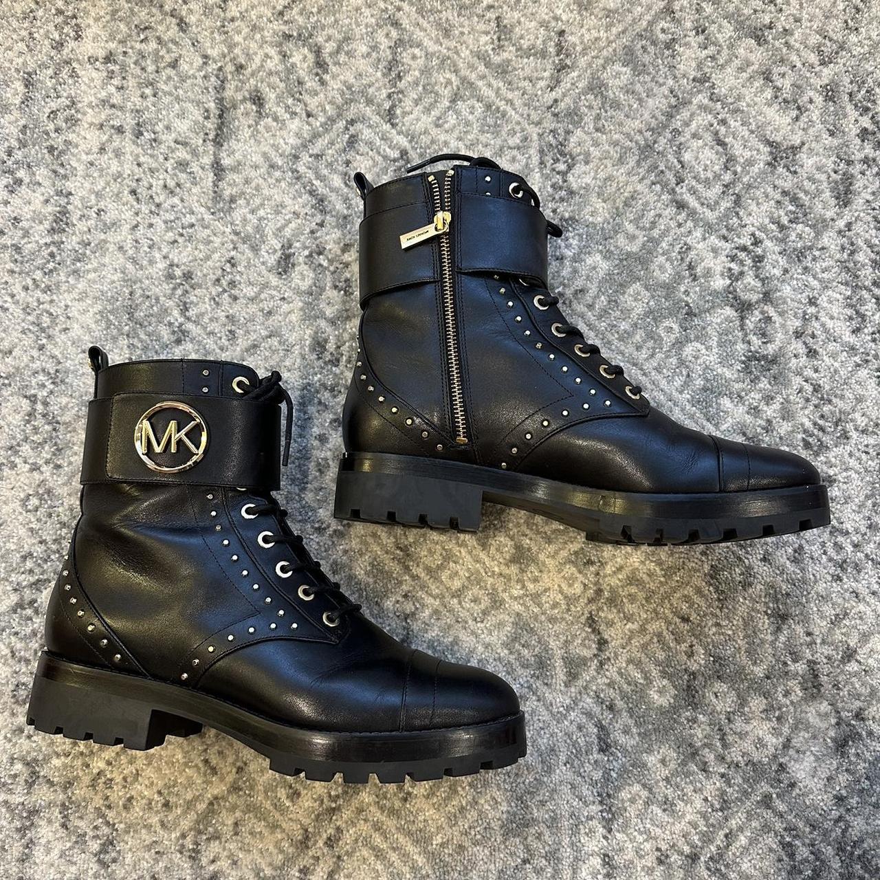 Michael kors black combat boots online