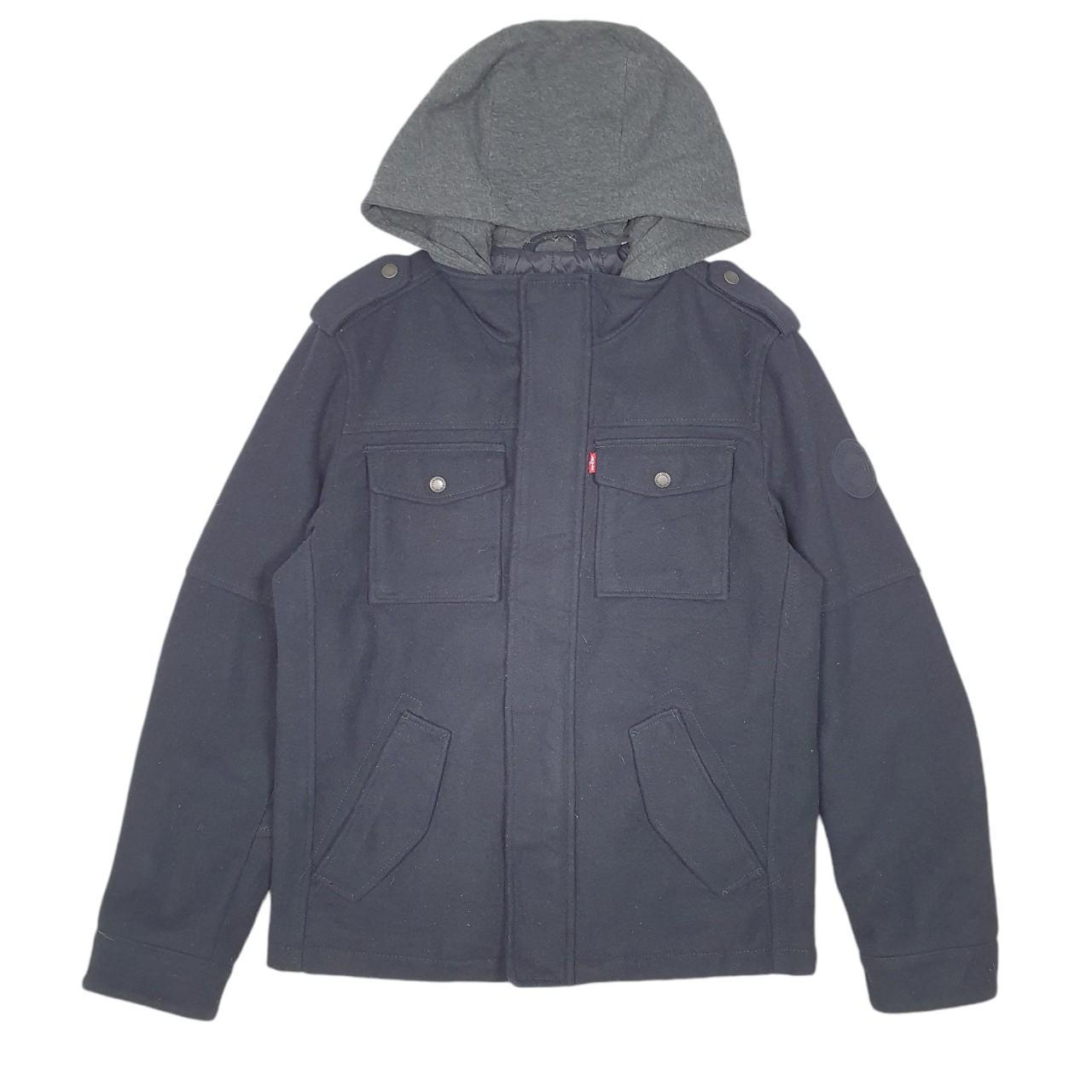 Levi's wool military jacket with hood best sale