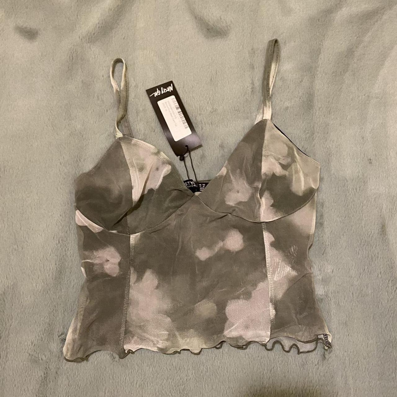 blurry mesh strappy cami top NWT, originally bought - Depop