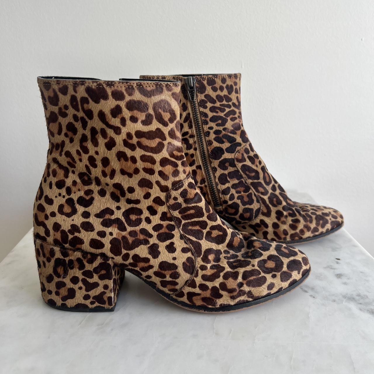 Dolce Vita Leopard Print Booties Size 7.5 Heel Depop