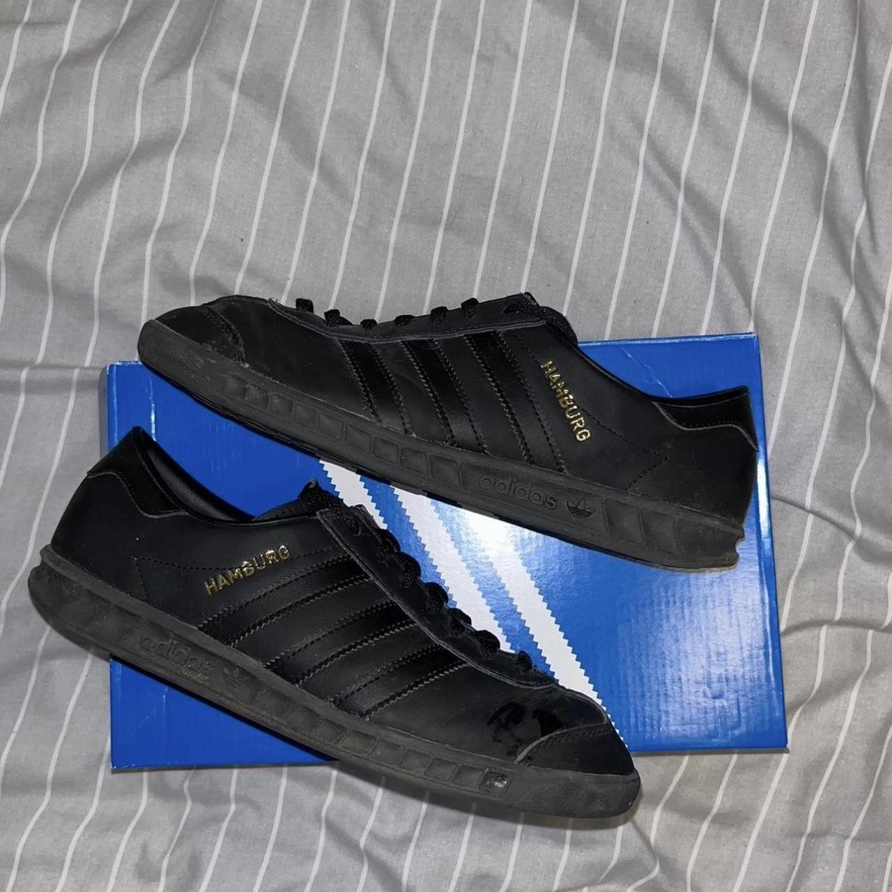 Adidas all black hamburgs online