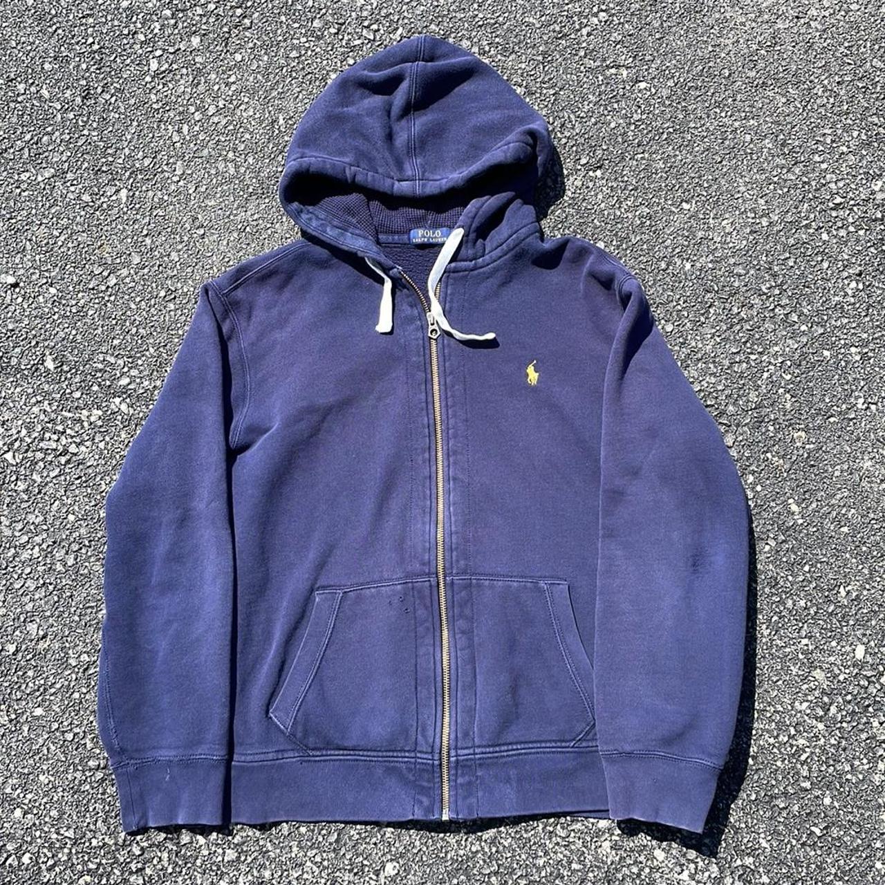 Polo Ralph Lauren Men's Navy and Yellow Hoodie | Depop