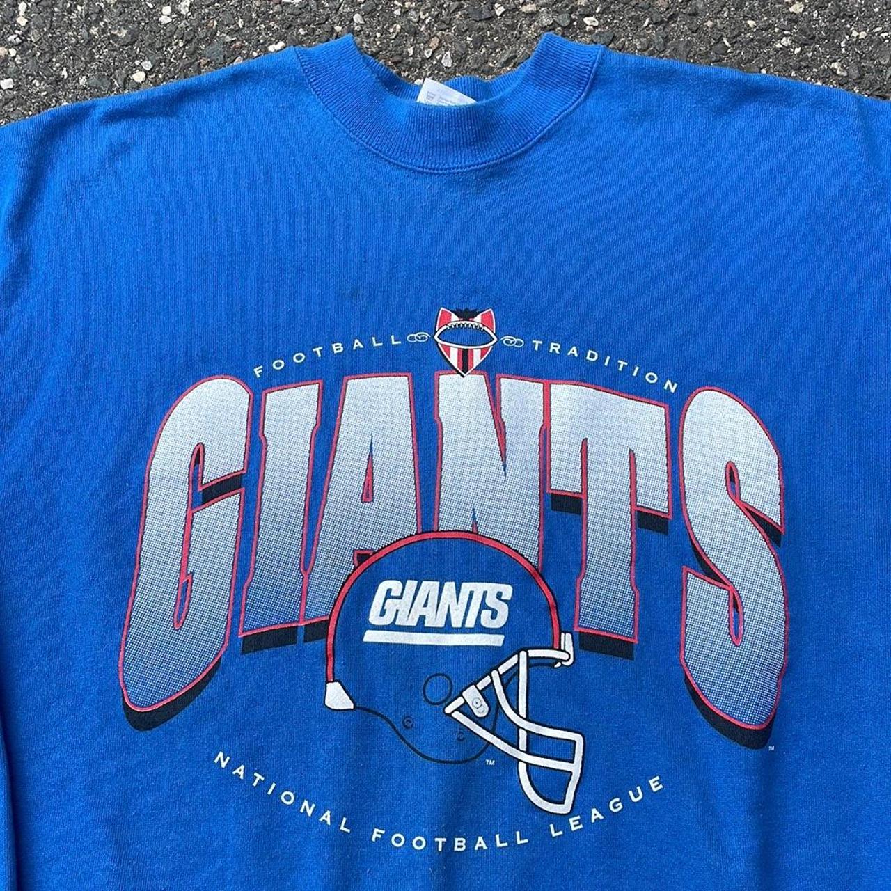 Blue NFL NY Giants Long Sleeve Shirt Size: Large - Depop