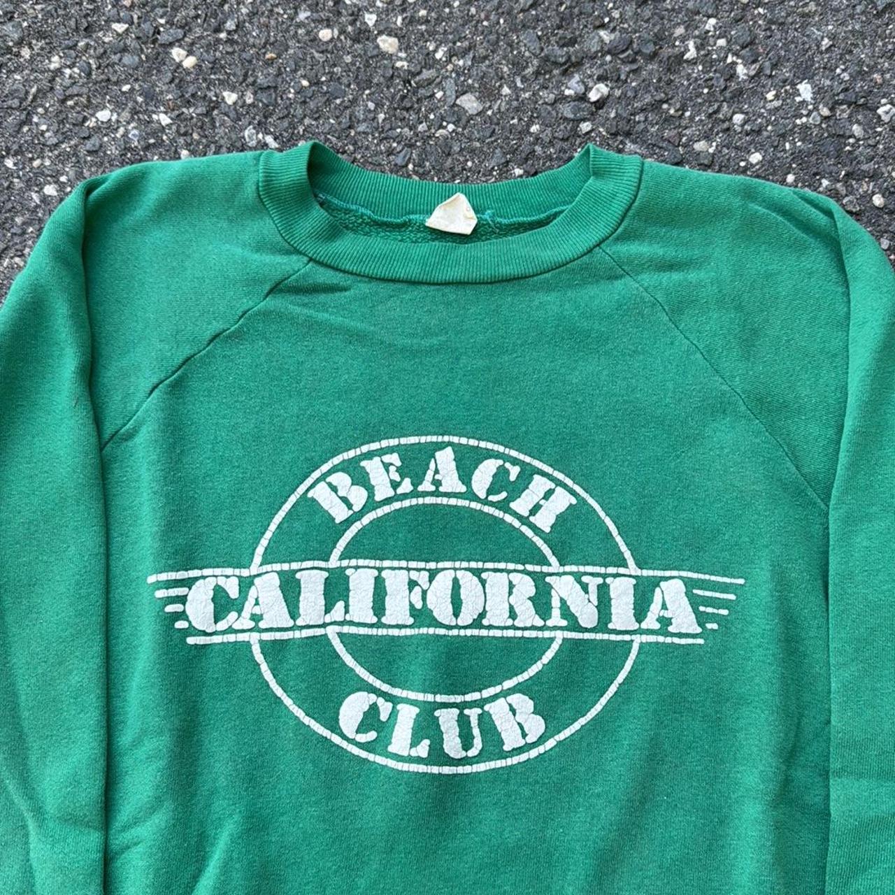 Vintage 80s California beach club raglan crewneck... - Depop