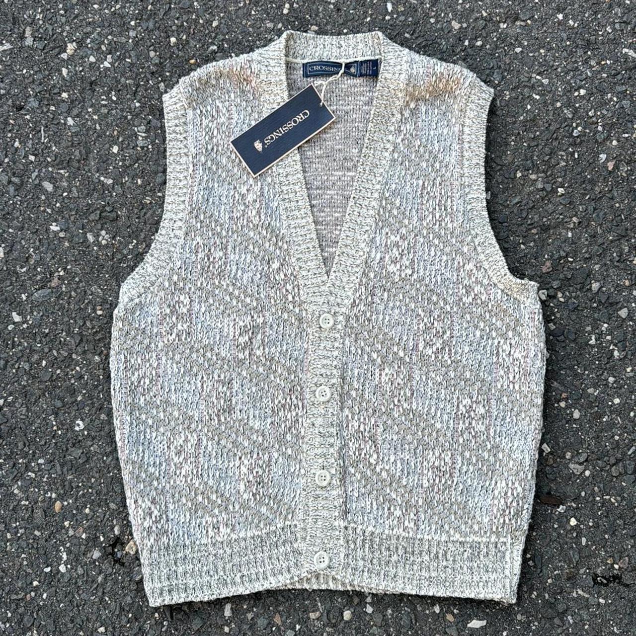 Vintage 90s textured cardigan sweater vest size - Depop