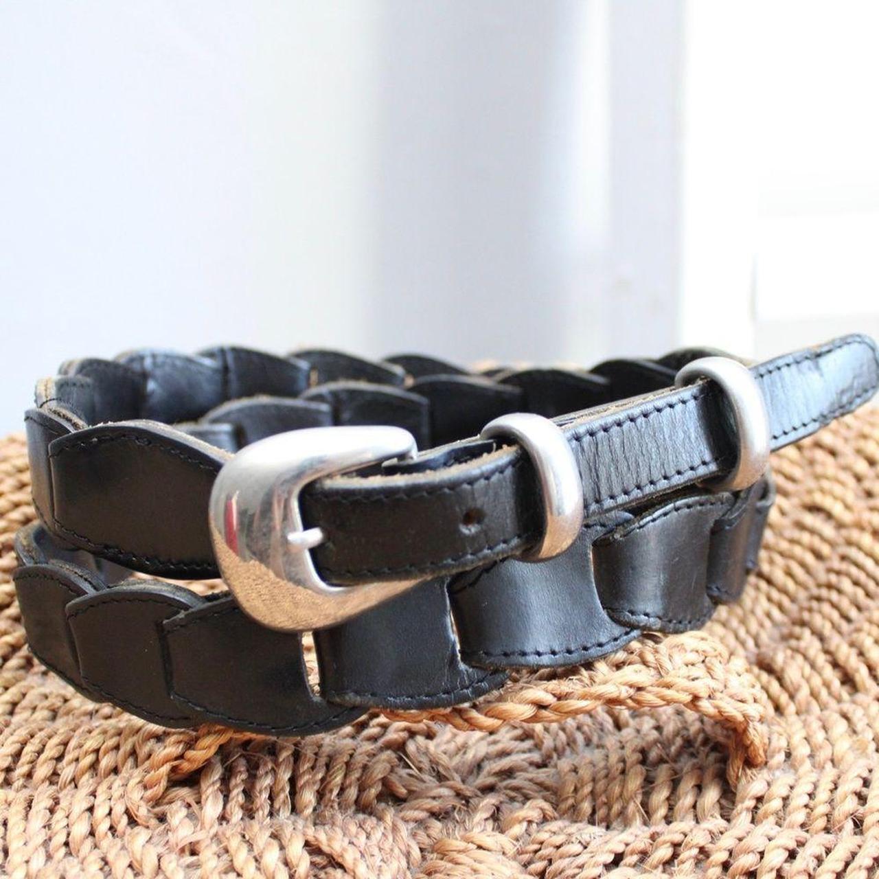ladies black leather belt