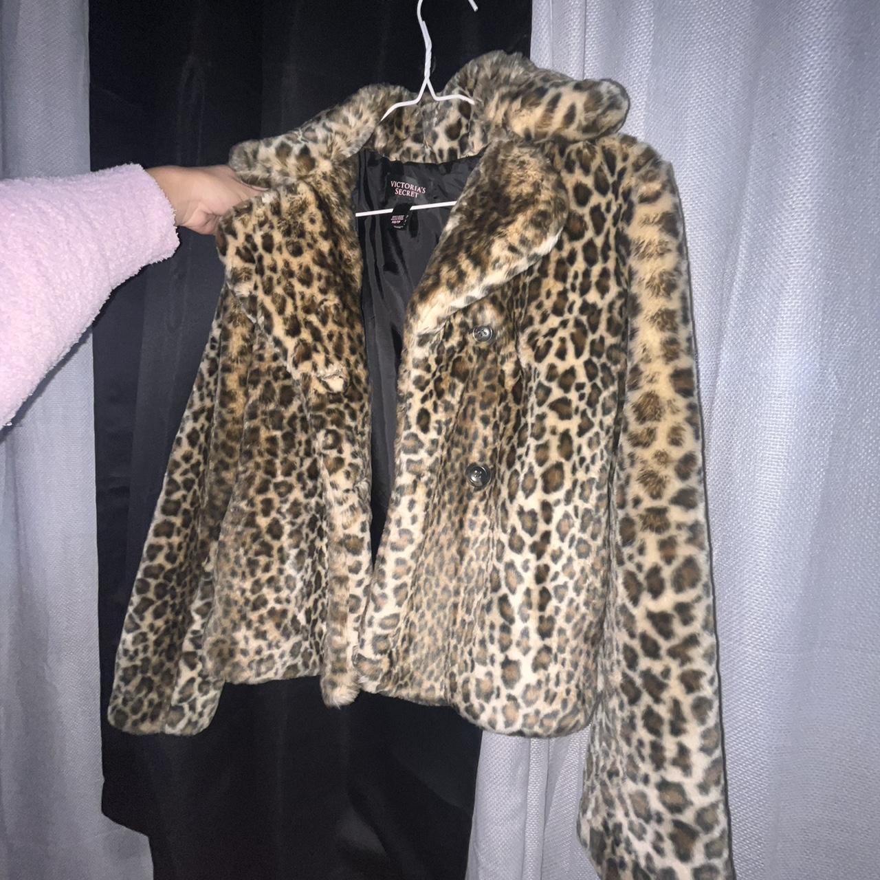 VS cheetah faux fur coat -Victoria secret Xs like... - Depop
