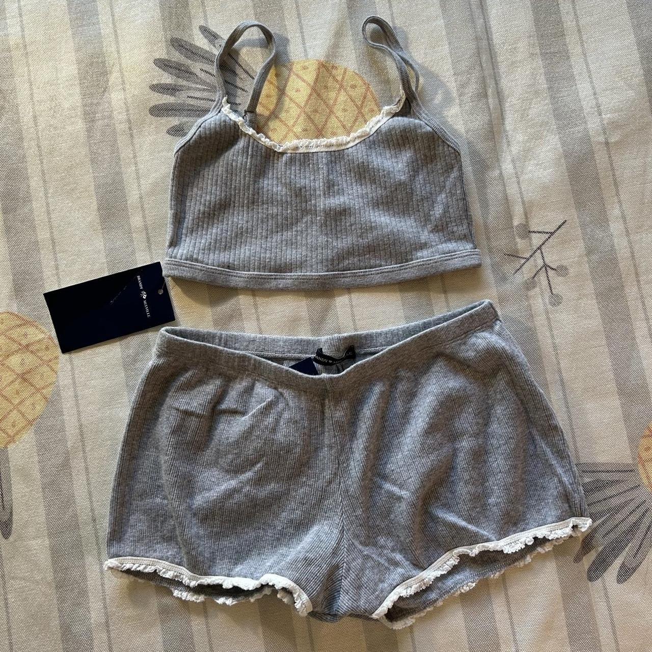 Brandy Melville Grey Pajama Set Brand new with... - Depop