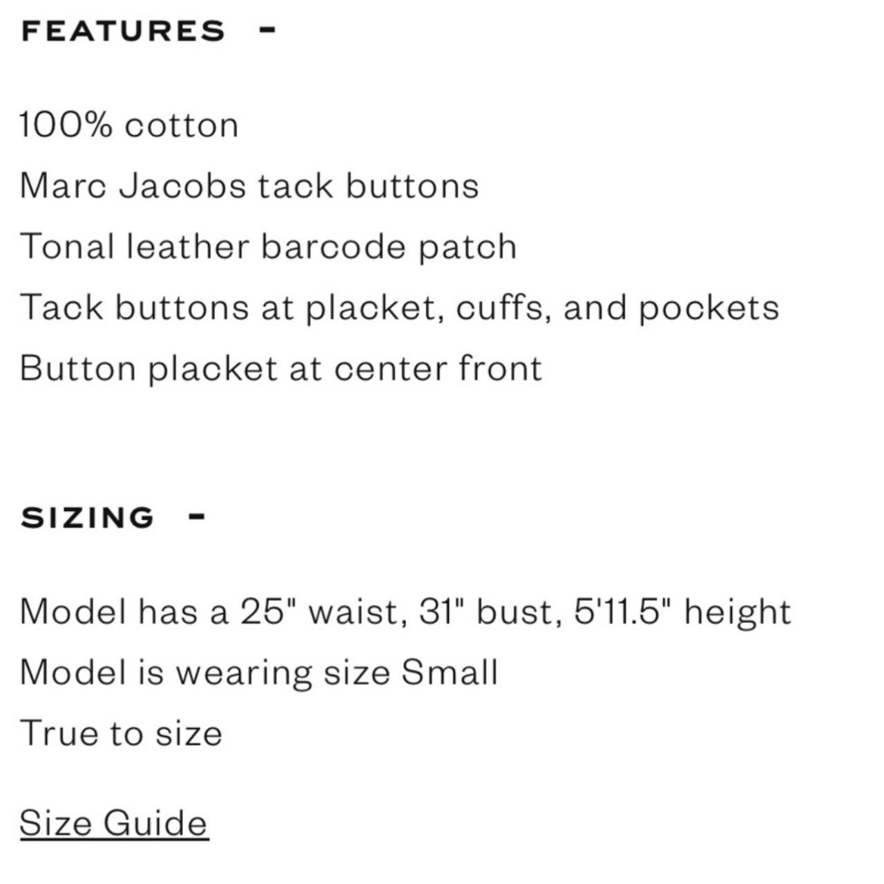 Marc by marc discount jacobs size guide