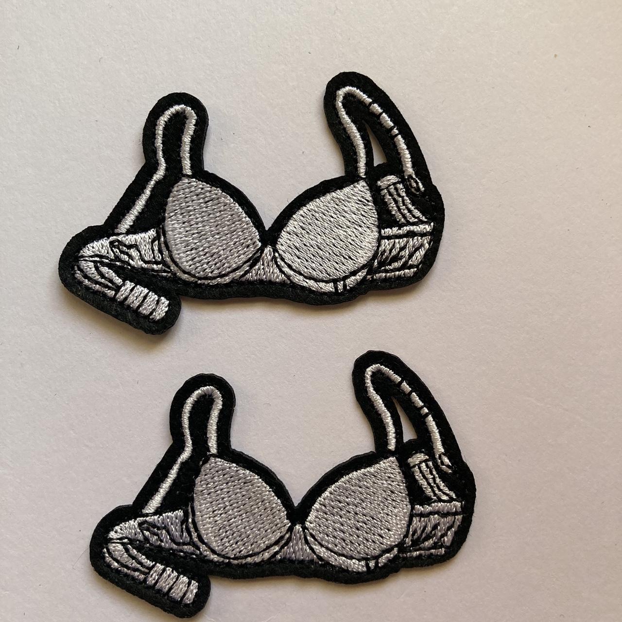 Iron/sew on bra patch’s patches retro denim... Depop
