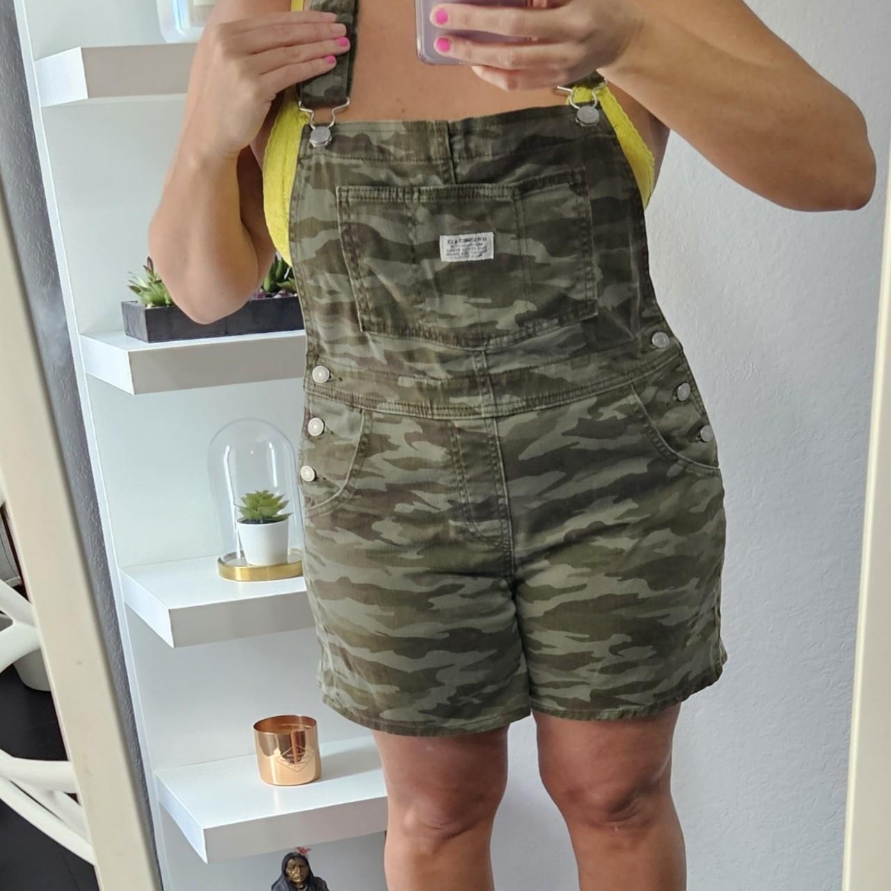 Camo overalls womens store shorts