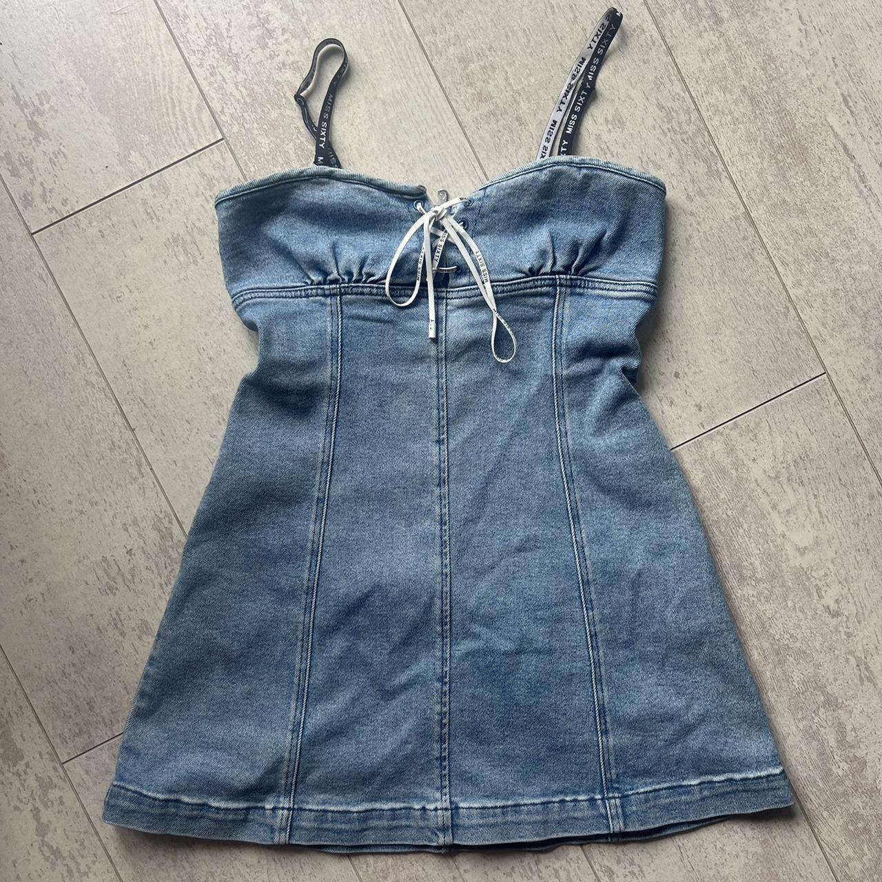 Miss Sixty denim dress with logo Depop