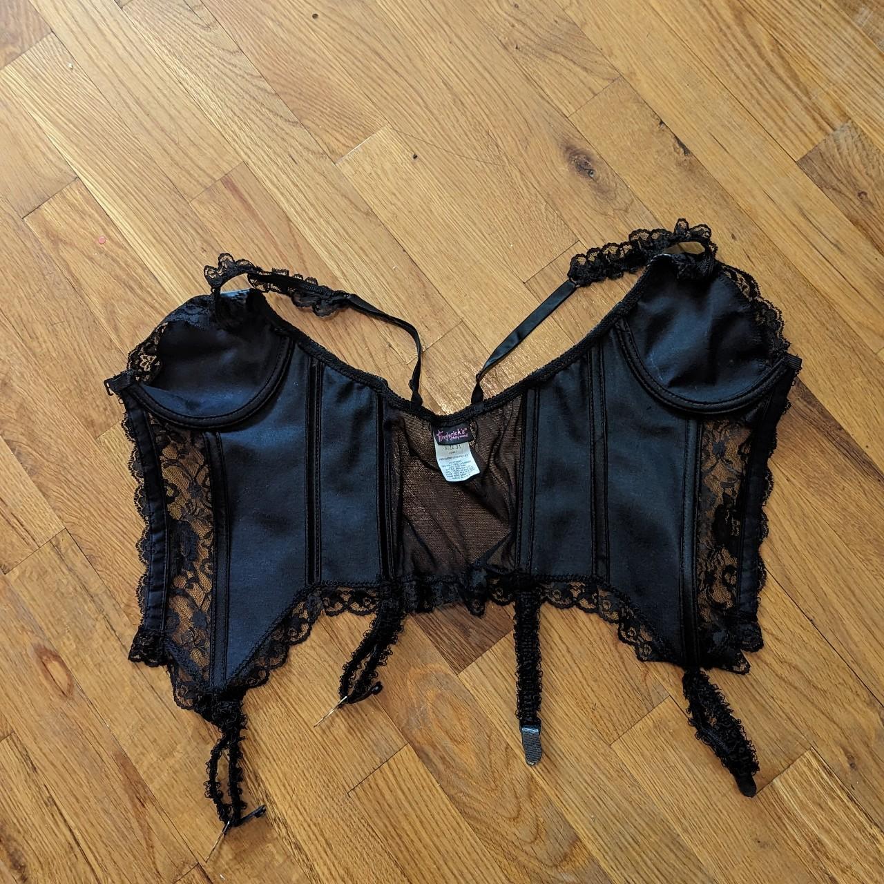 Frederick's of Hollywood Black Leather Corset Size... - Depop