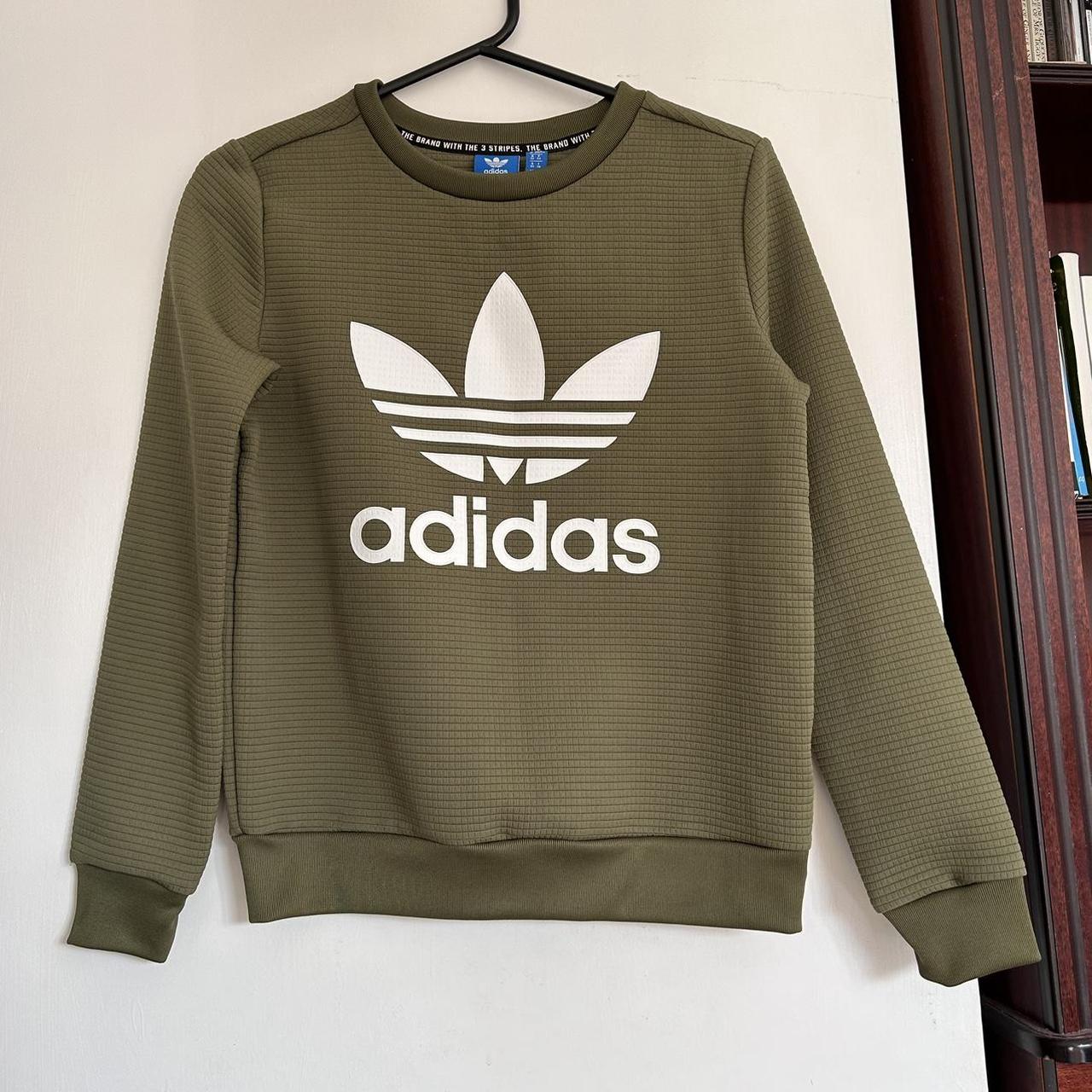 Adidas Originals khaki textured sweatshirt