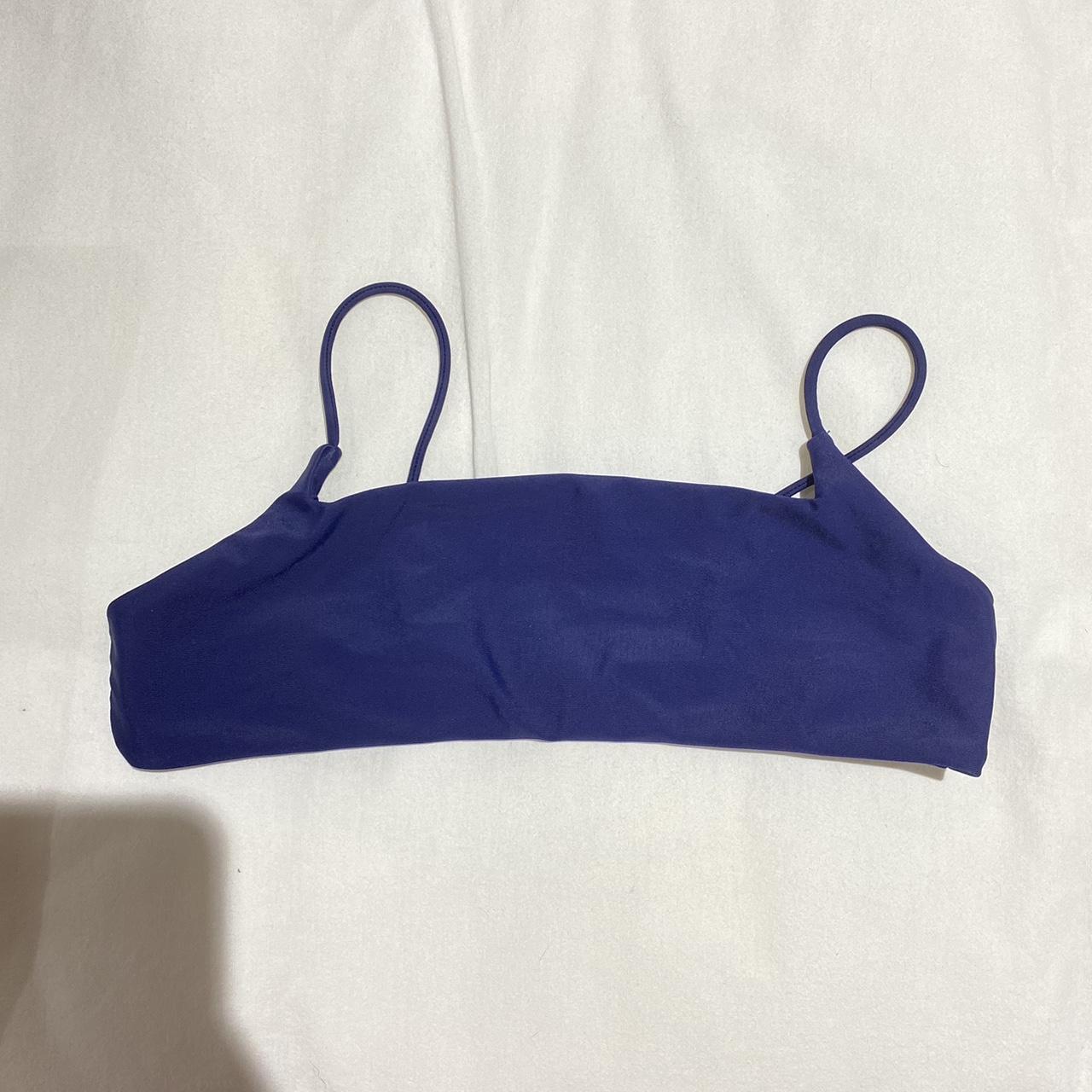 Ark Swimwear bikini top. Minimal crop style in Navy... - Depop