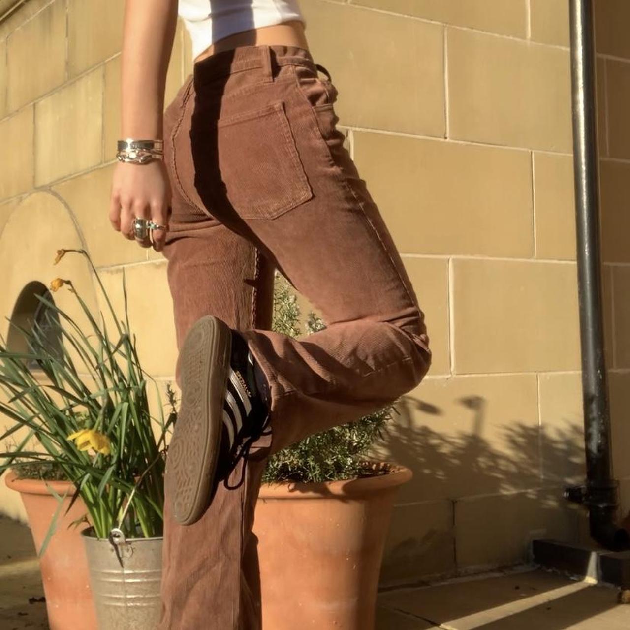 BRANDY MELVILLE brown corduroy FLARED trousers. NEED... Depop