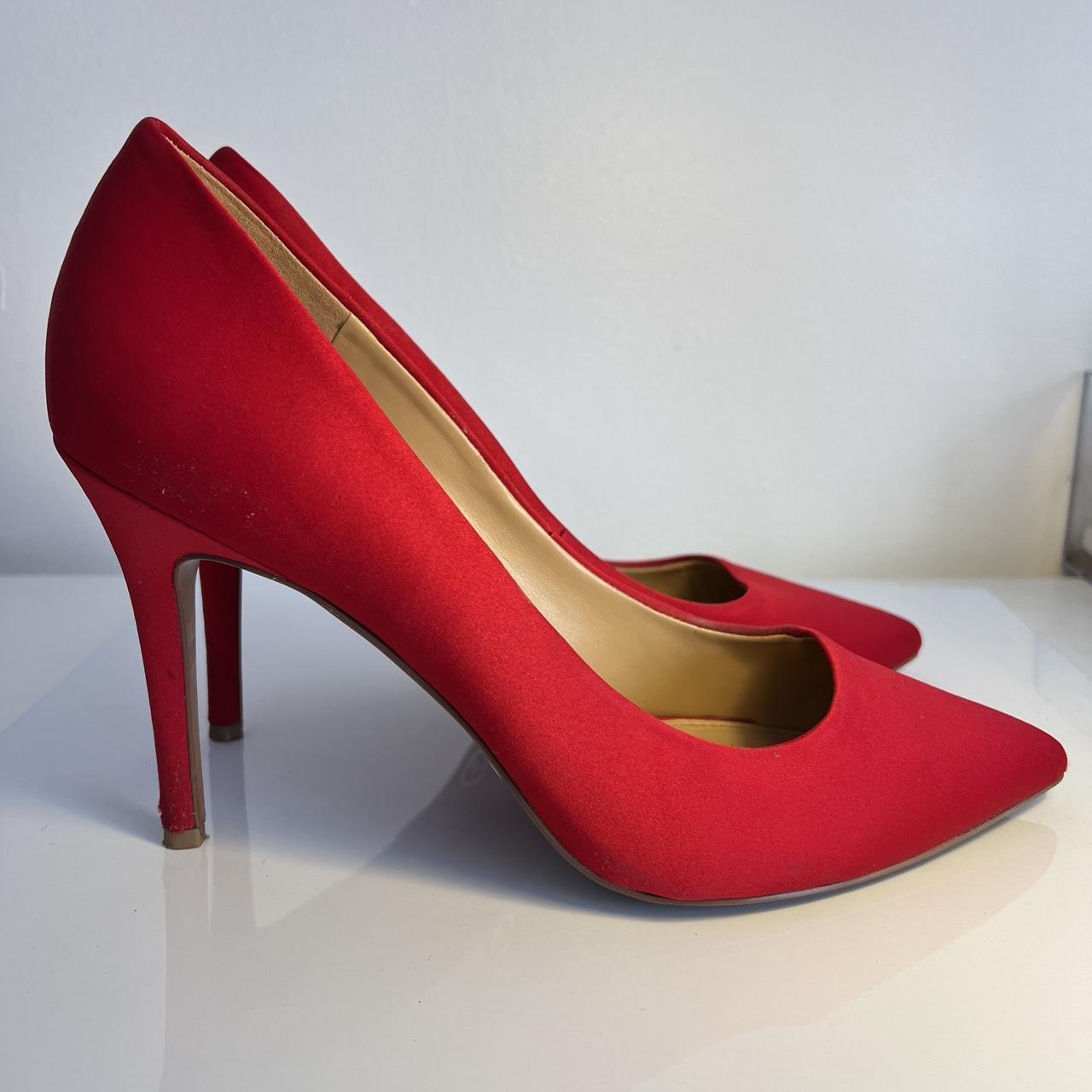 Like New Michael Kors Red Satin Finish Pumps Depop