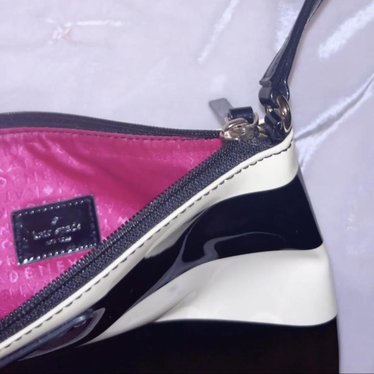 black and white striped kate spade bag white looks... Depop