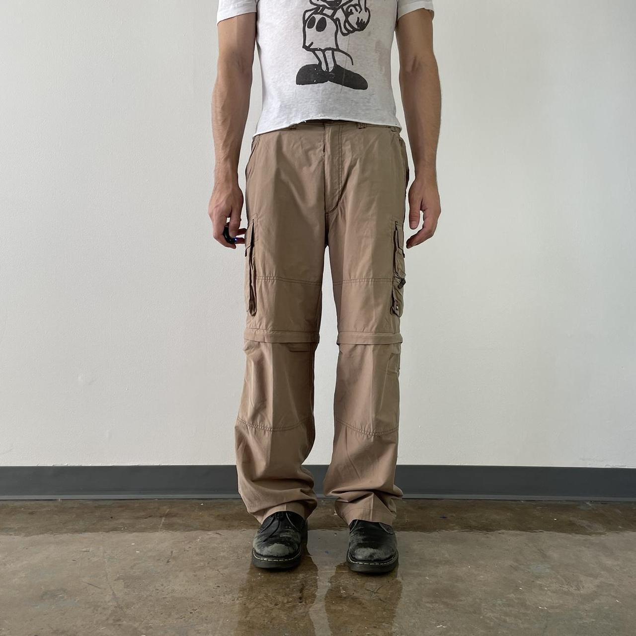 SUISSE SPORT CAMEL BROWN CONVERTIBLE CARGO PANTS ①... Depop