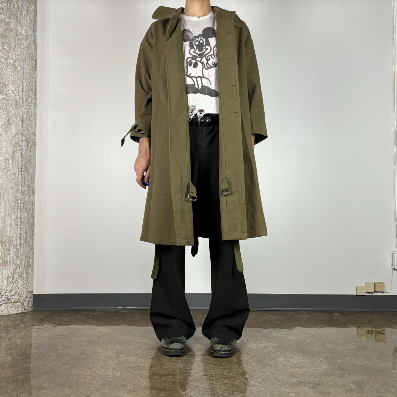 50S VINTAGE FRENCH MILITARY GREEN RIDER COAT ① | Depop