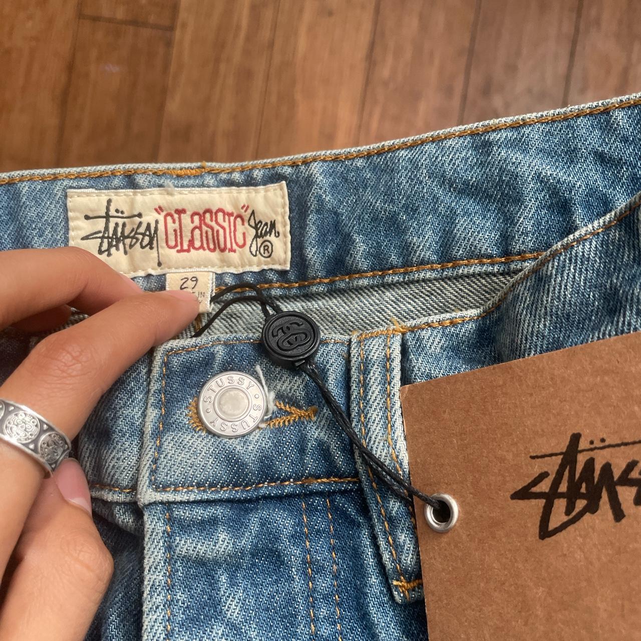 Stüssy Men's Blue and Grey Jeans | Depop