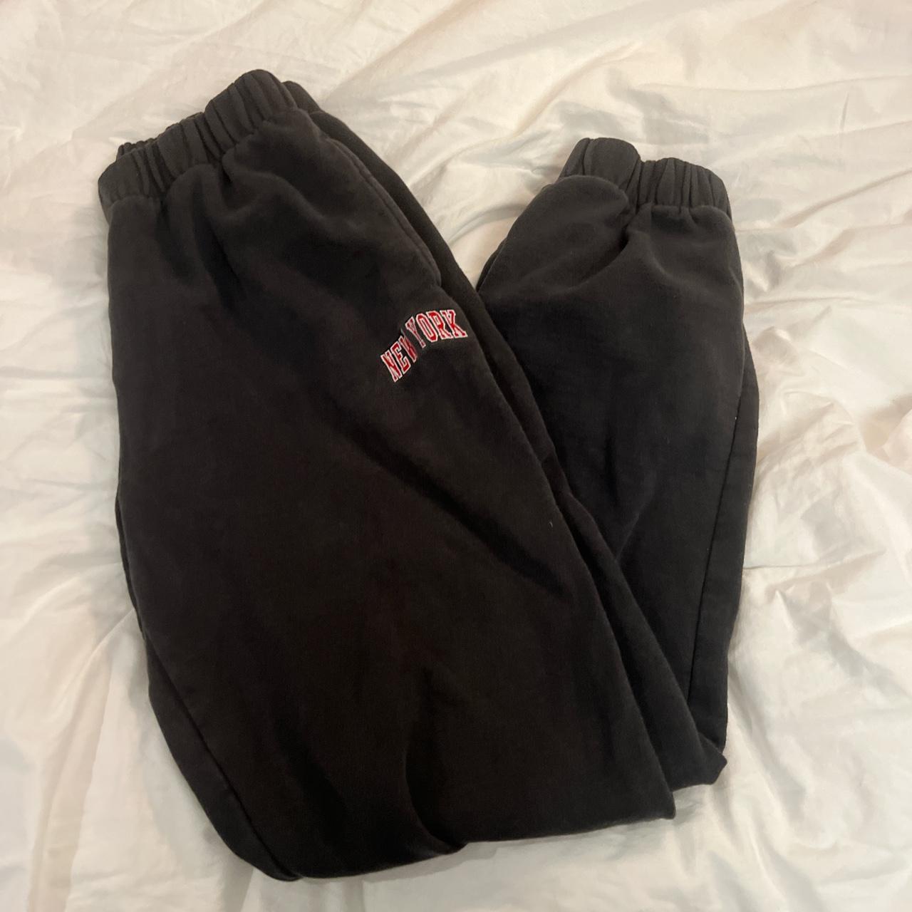 Brandy Melville Women's Black and Red Joggerstracksuits Depop
