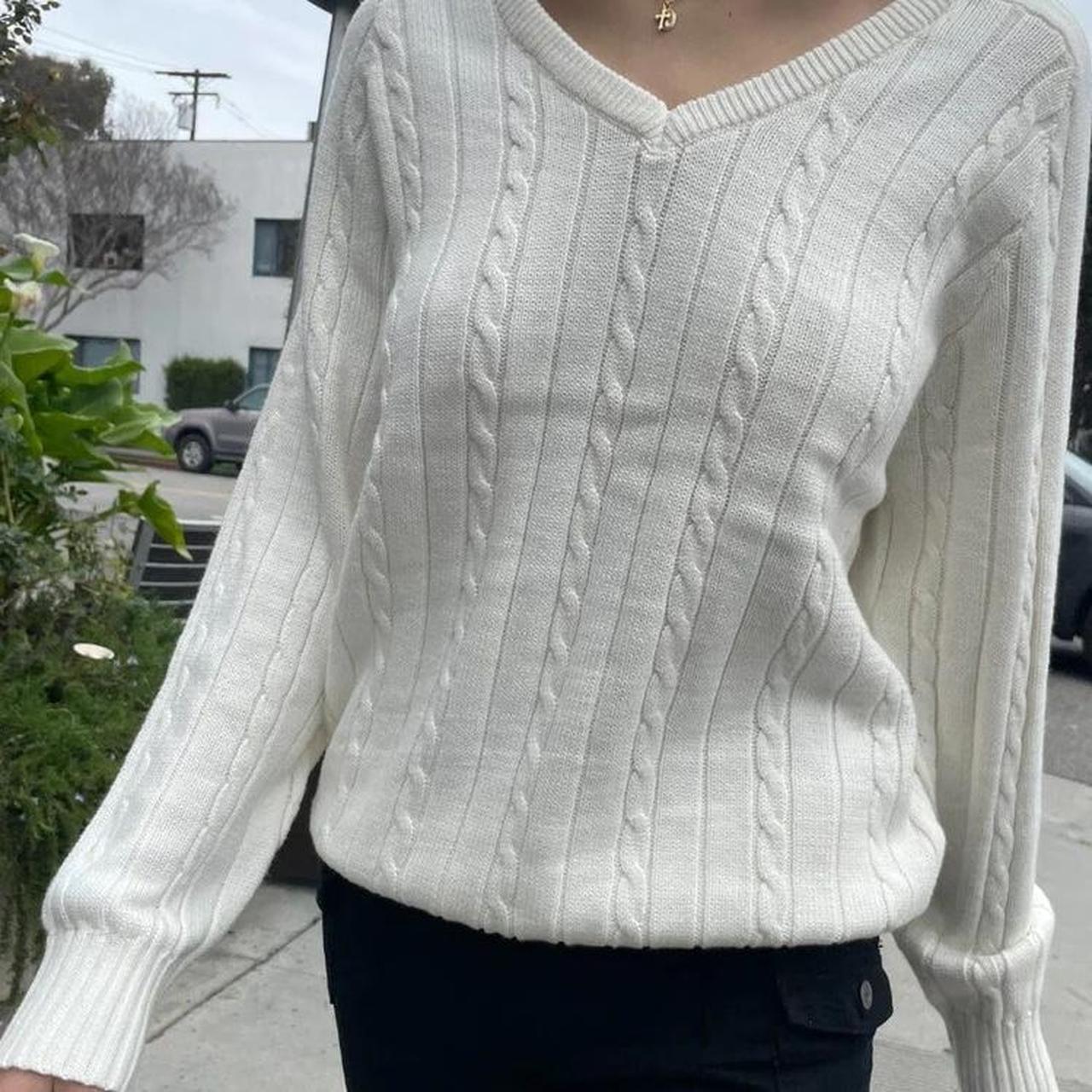 brandy melville v-neck sweater! 🌨️ super warm, size... - Depop