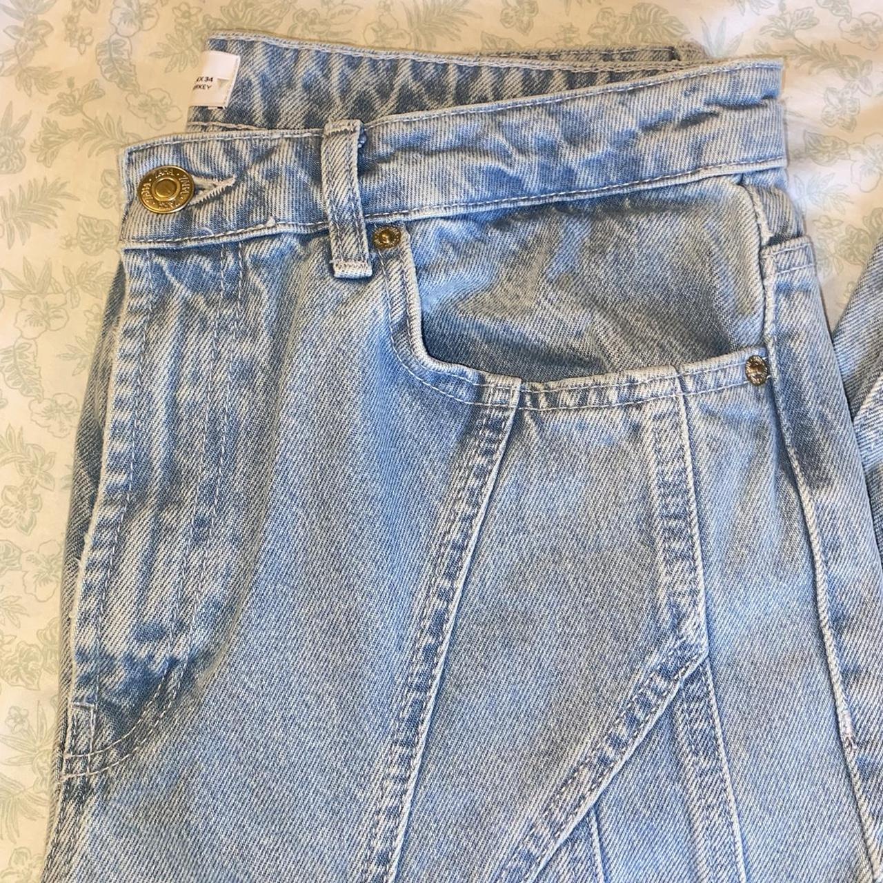 zara jeans looks like mugler, size 12, only worn... - Depop