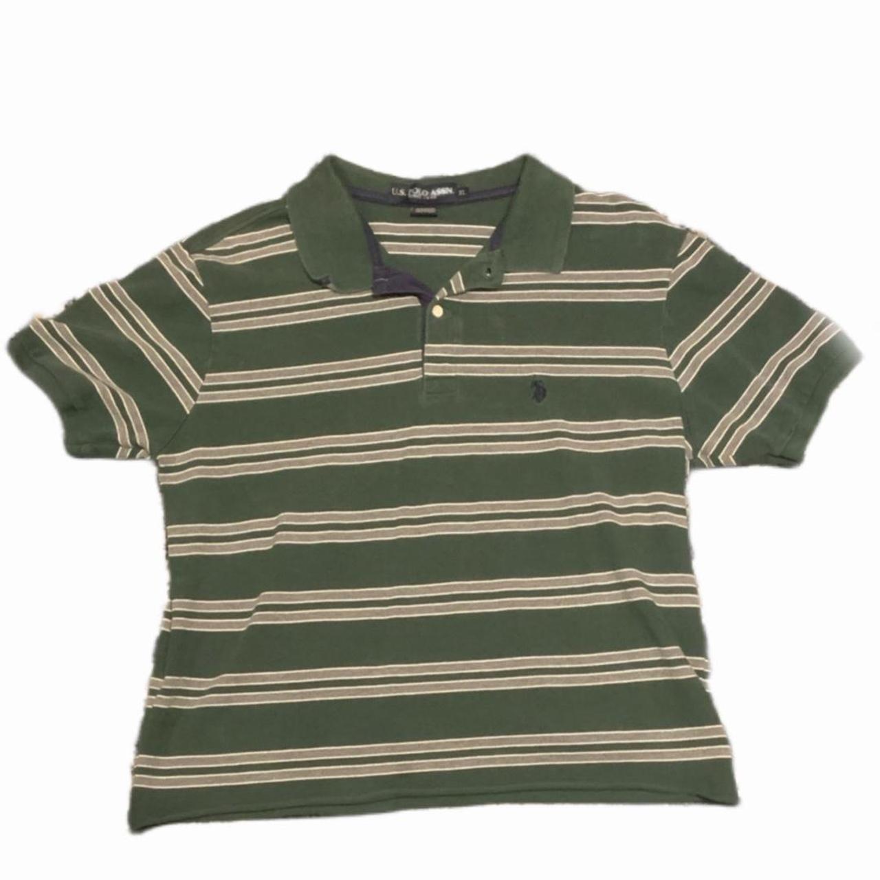 U.S. Polo Assn. Men's Green and Navy T-shirt | Depop