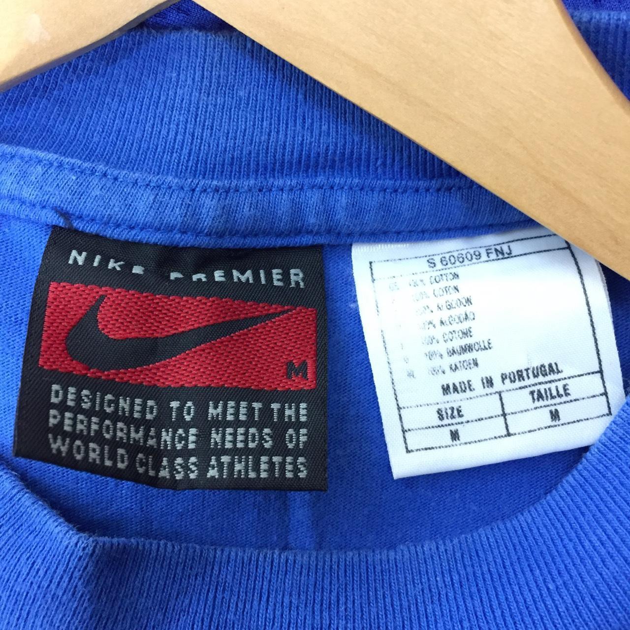 Vintage 90s Blue Nike T-shirt Embroidered tick on... - Depop