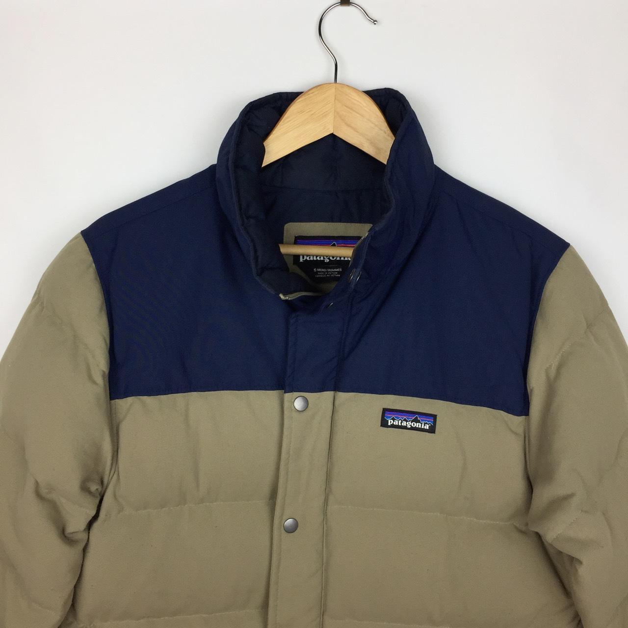 Patagonia Men's Tan and Blue Jacket | Depop