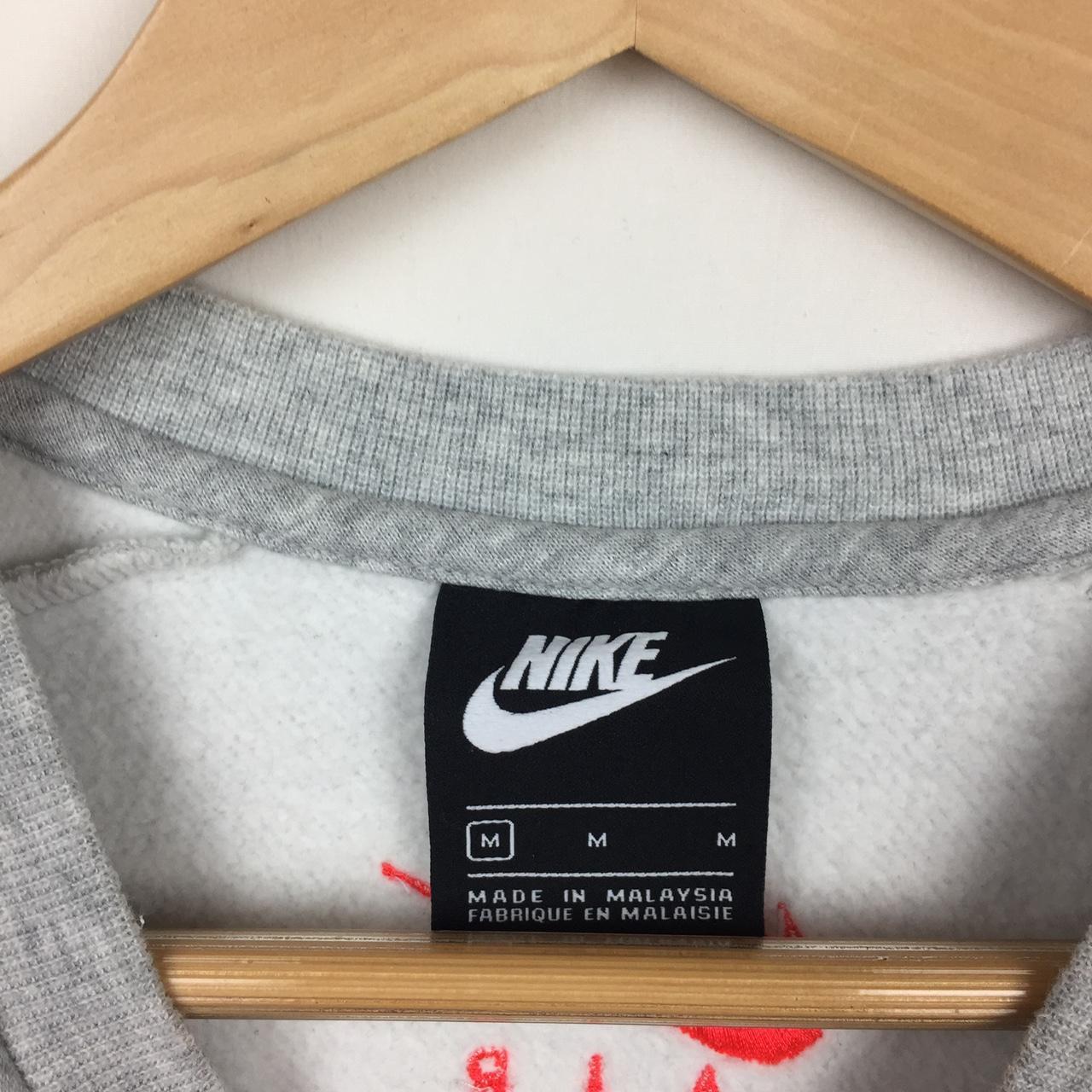 Grey Nike Air Tick Sweatshirt Embroidered spellout... - Depop