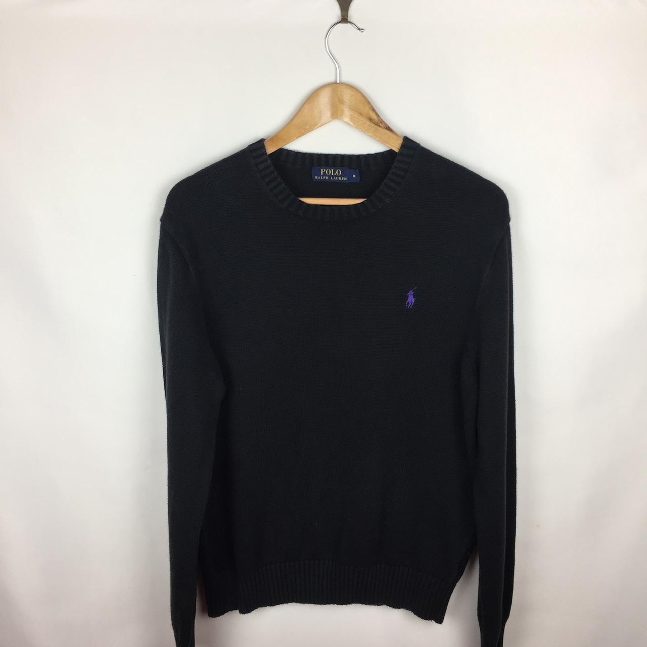 Black Polo Ralph Lauren Knit Jumper Purple... - Depop