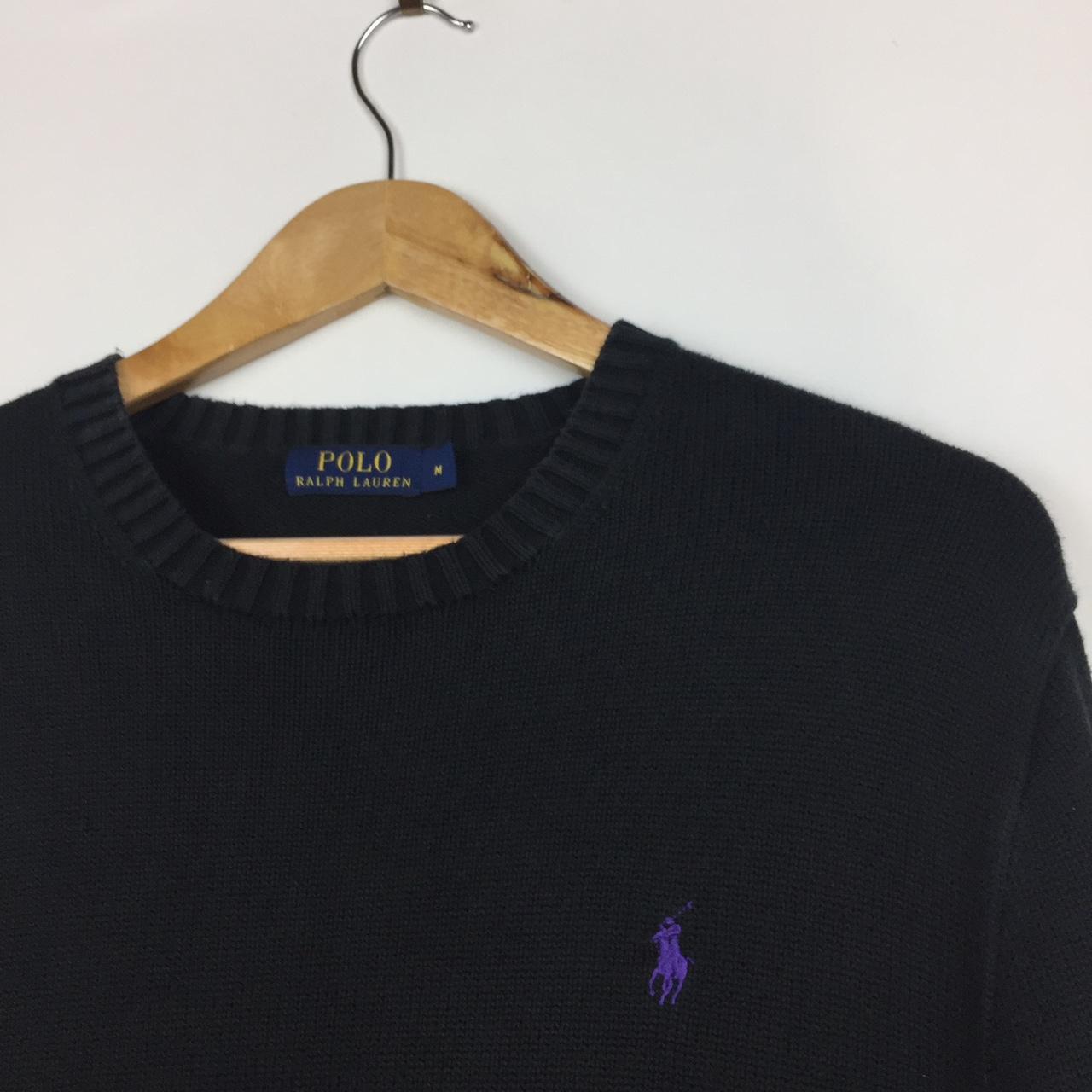 Black Polo Ralph Lauren Knit Jumper Purple... - Depop