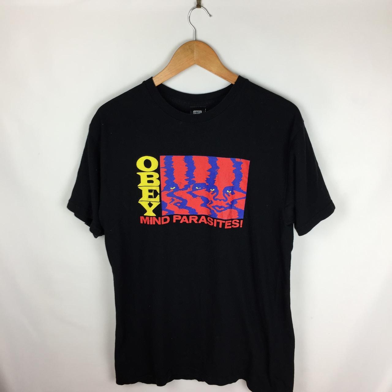 Black Obey T-shirt Front logo Size: Mens... - Depop