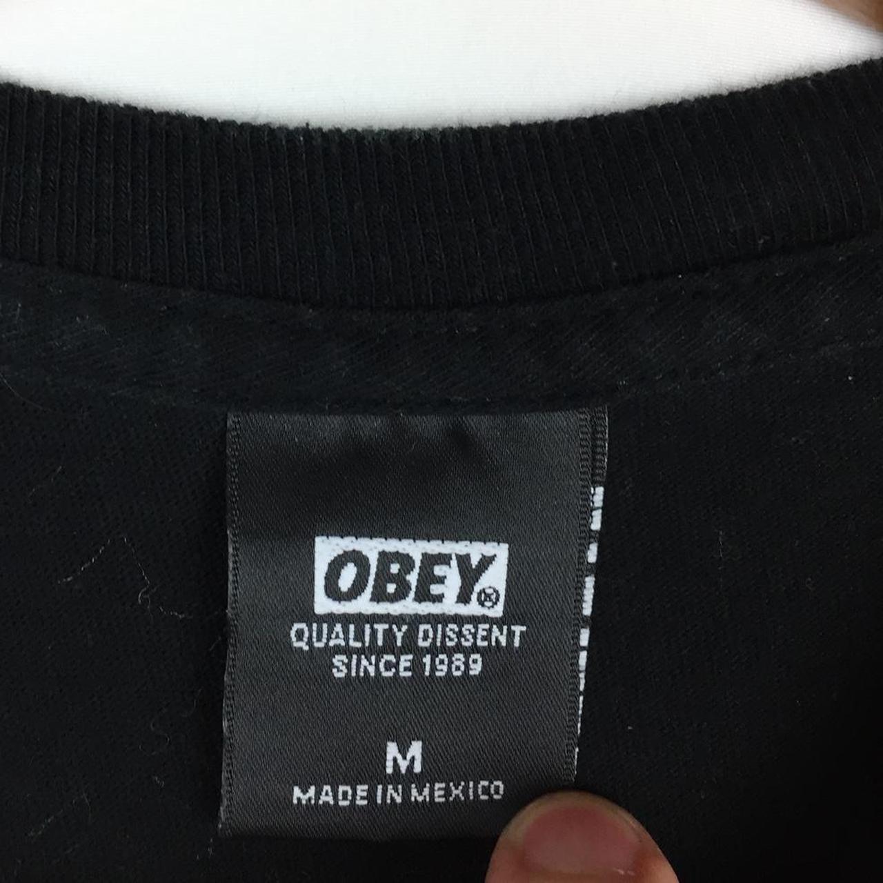 Black Obey T-shirt Front logo Size: Mens... - Depop