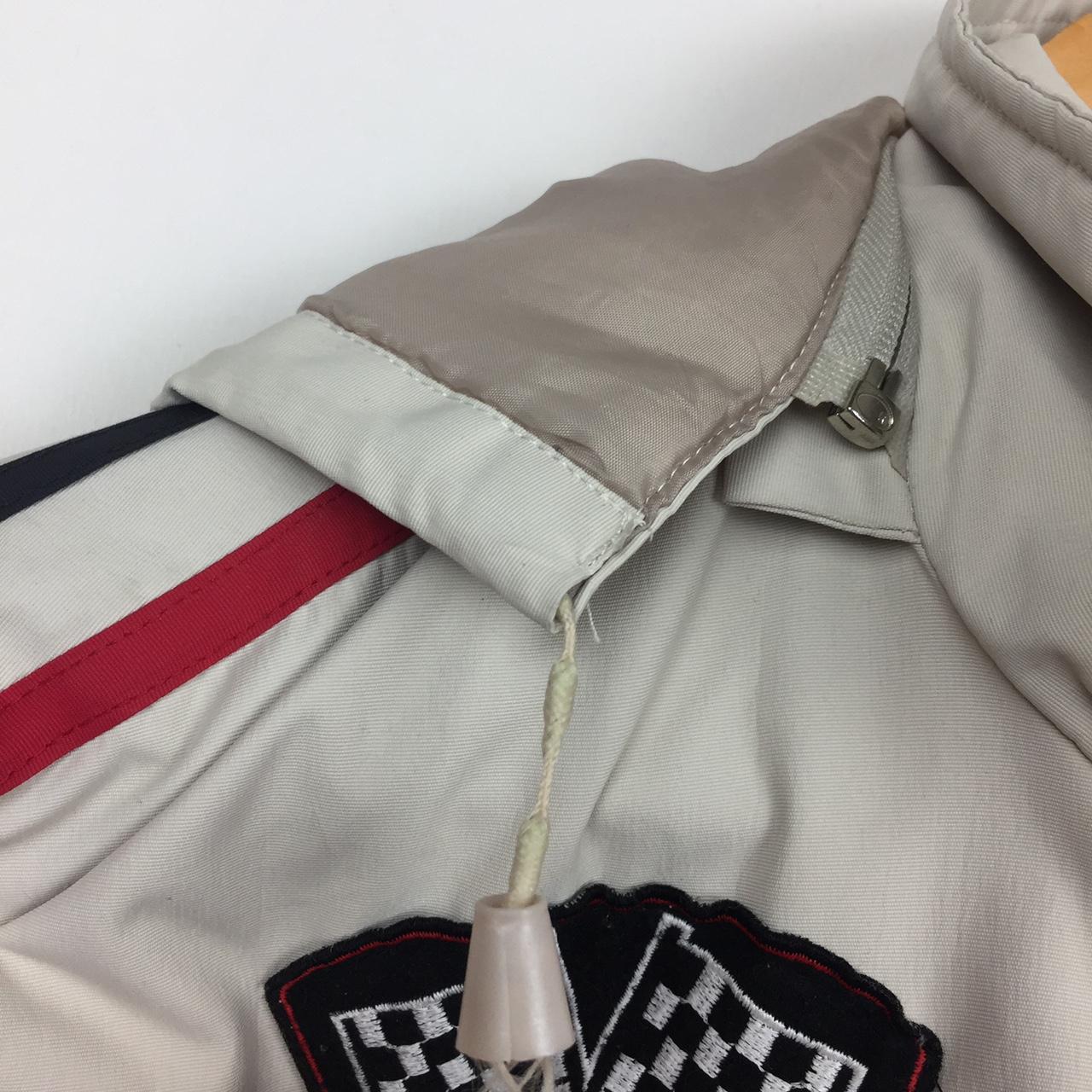 Cream Y2K Racing Hooded Jacket Embroidered badges... - Depop