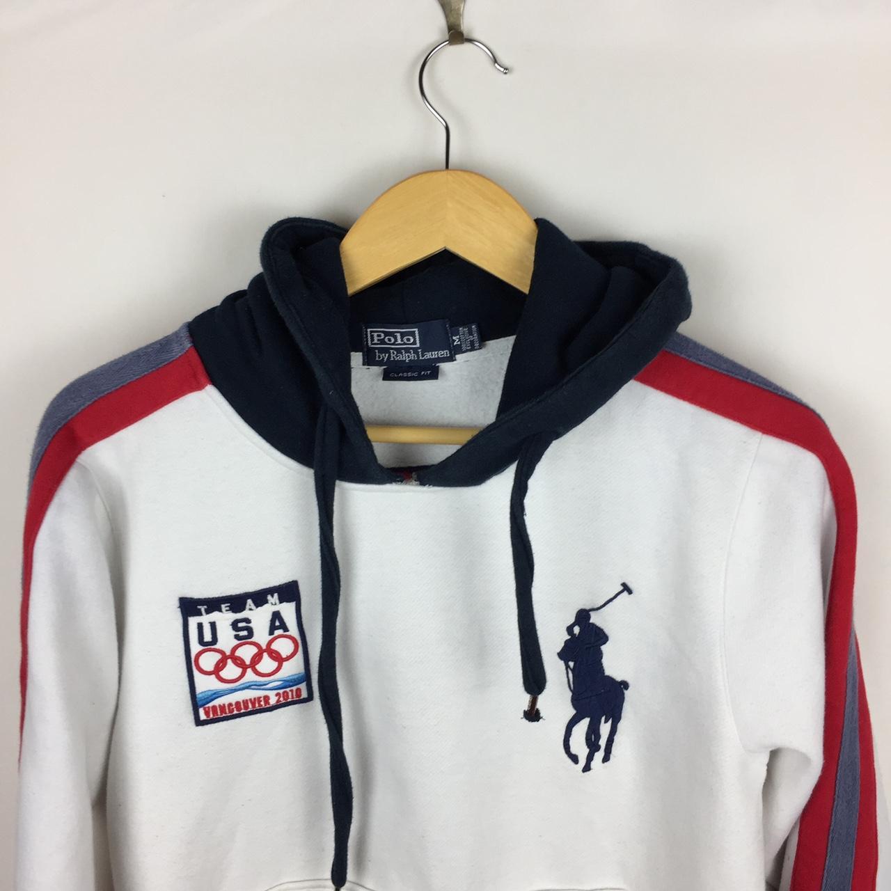 White Polo Ralph Lauren USA Olympics 2010 Hoodie... - Depop