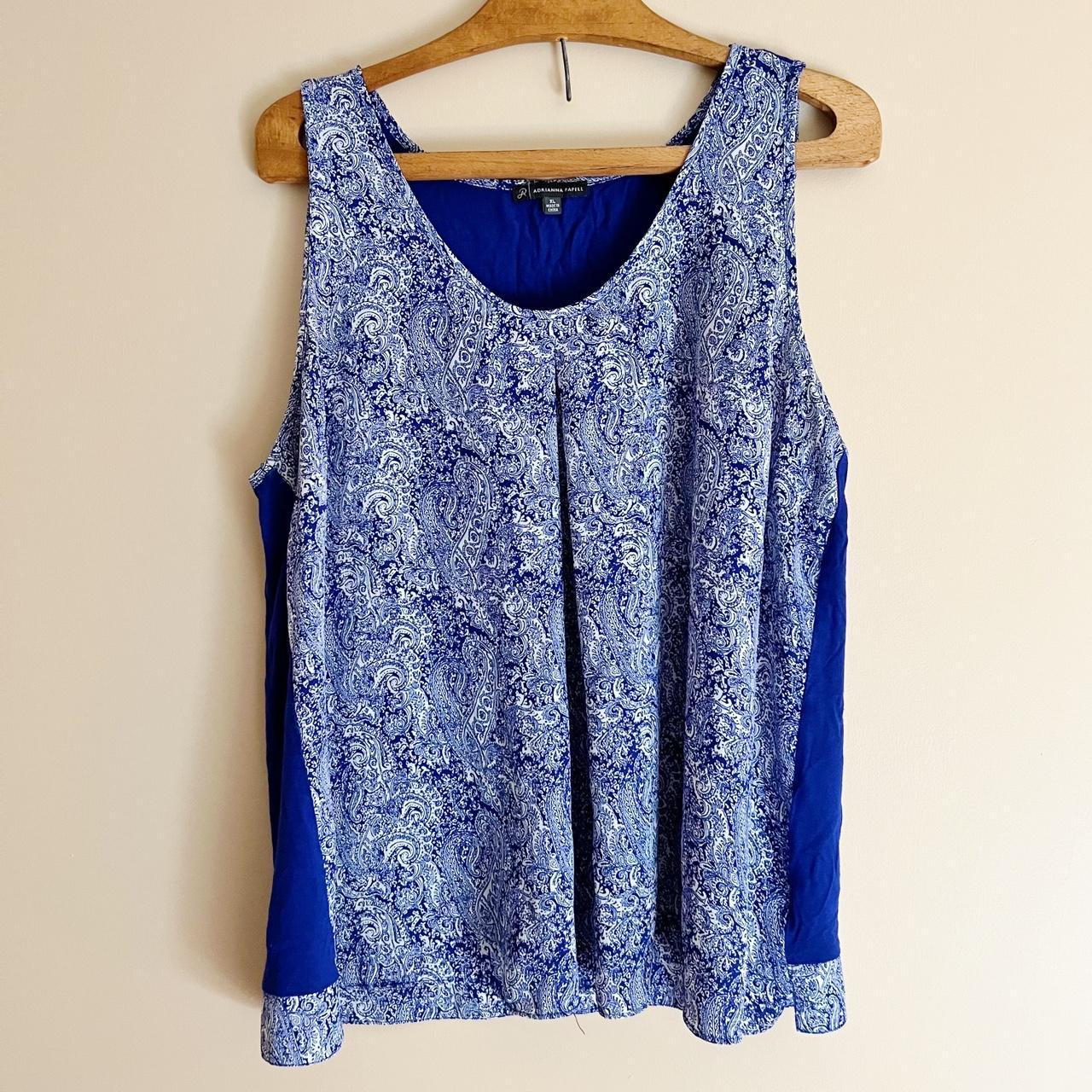 Cute royal blue tank top with paisley print on the