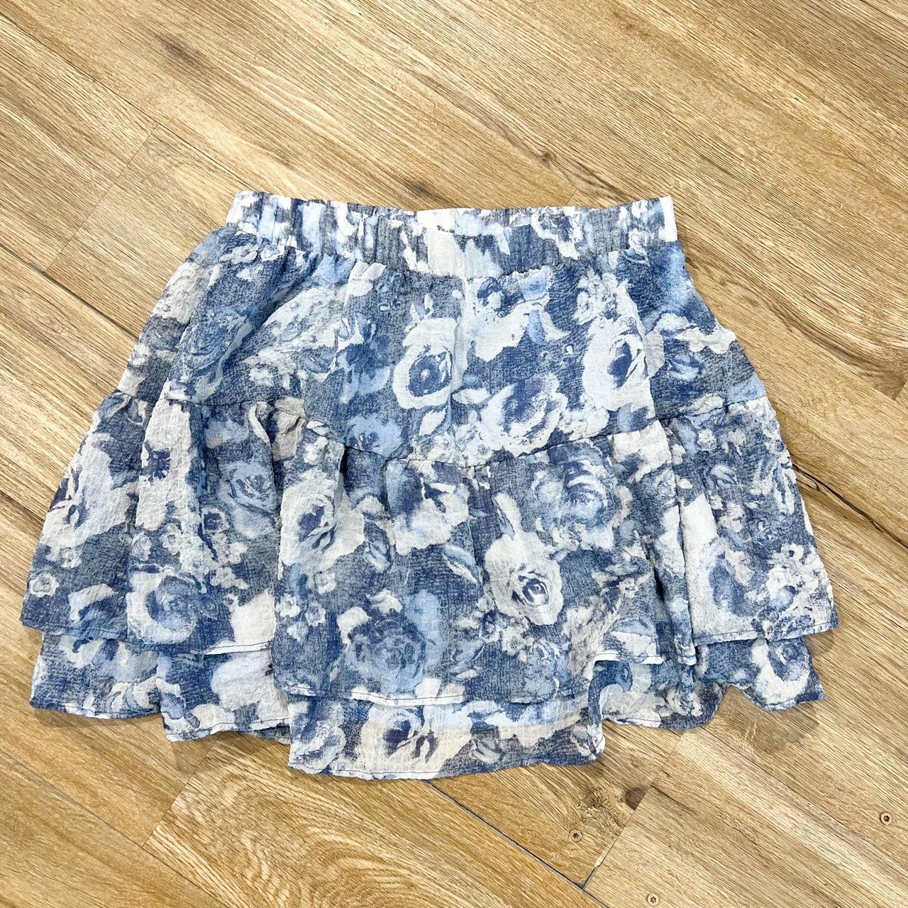 Women's Blue and White Skirt | Depop