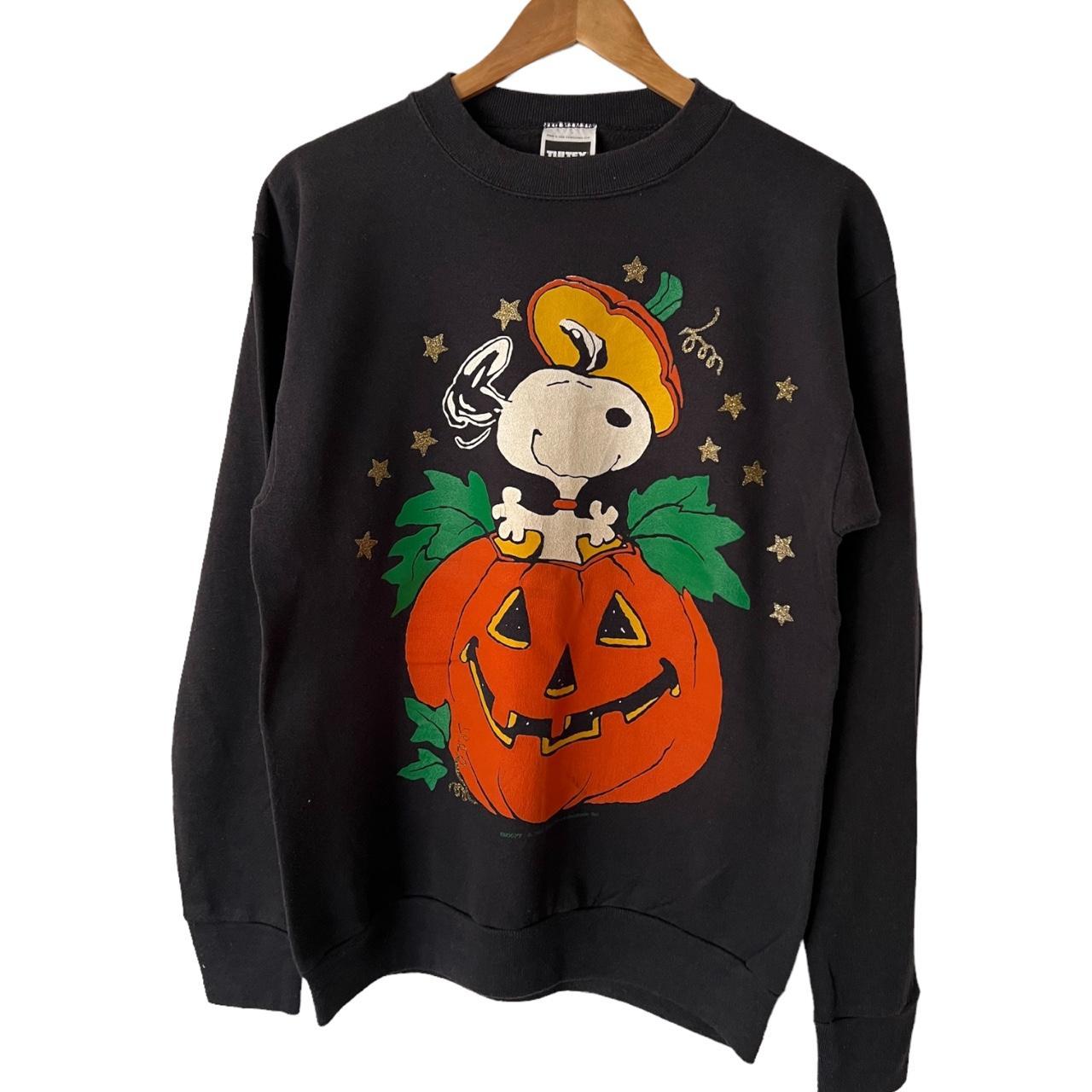 Vintage Halloween Snoopy Pumpkin Sweatshirt WOMENS... Depop