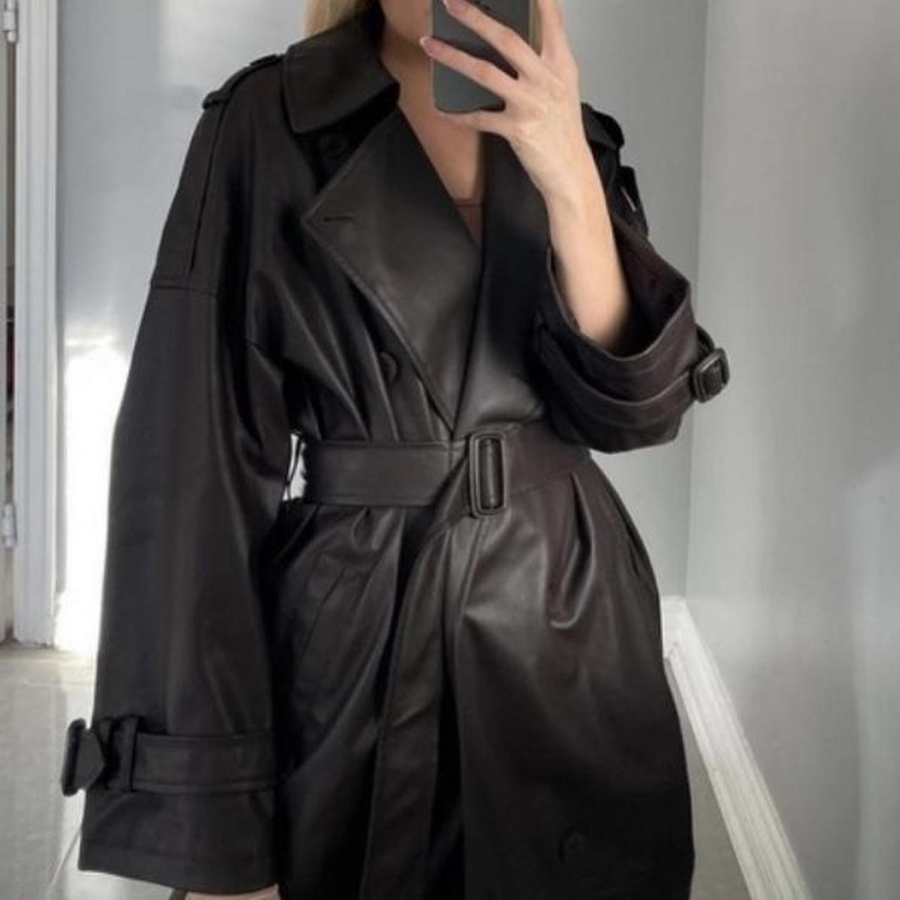 Zara faux leather store trench coat