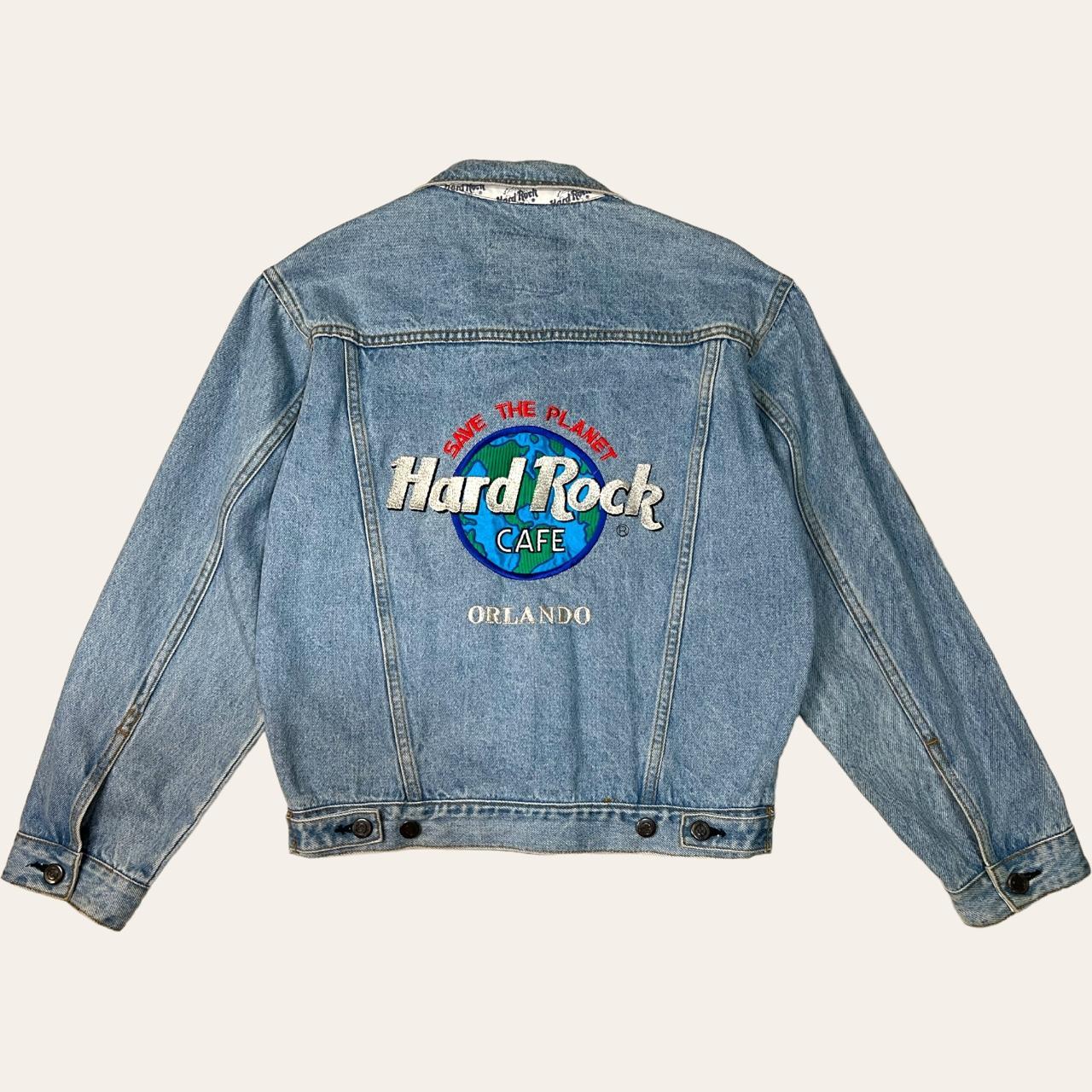 Vintage Hard Rock Cafe Orlando Embroidered Denim... - Depop