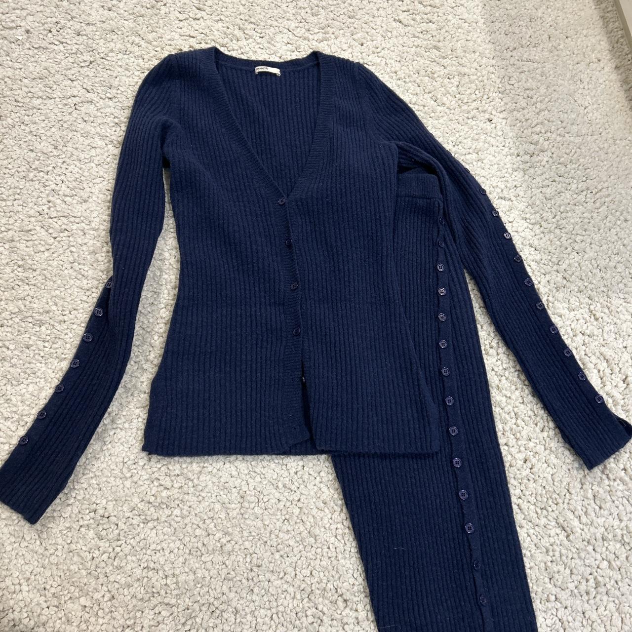 House of cb navy 2 piece cardigan and legging set,... Depop