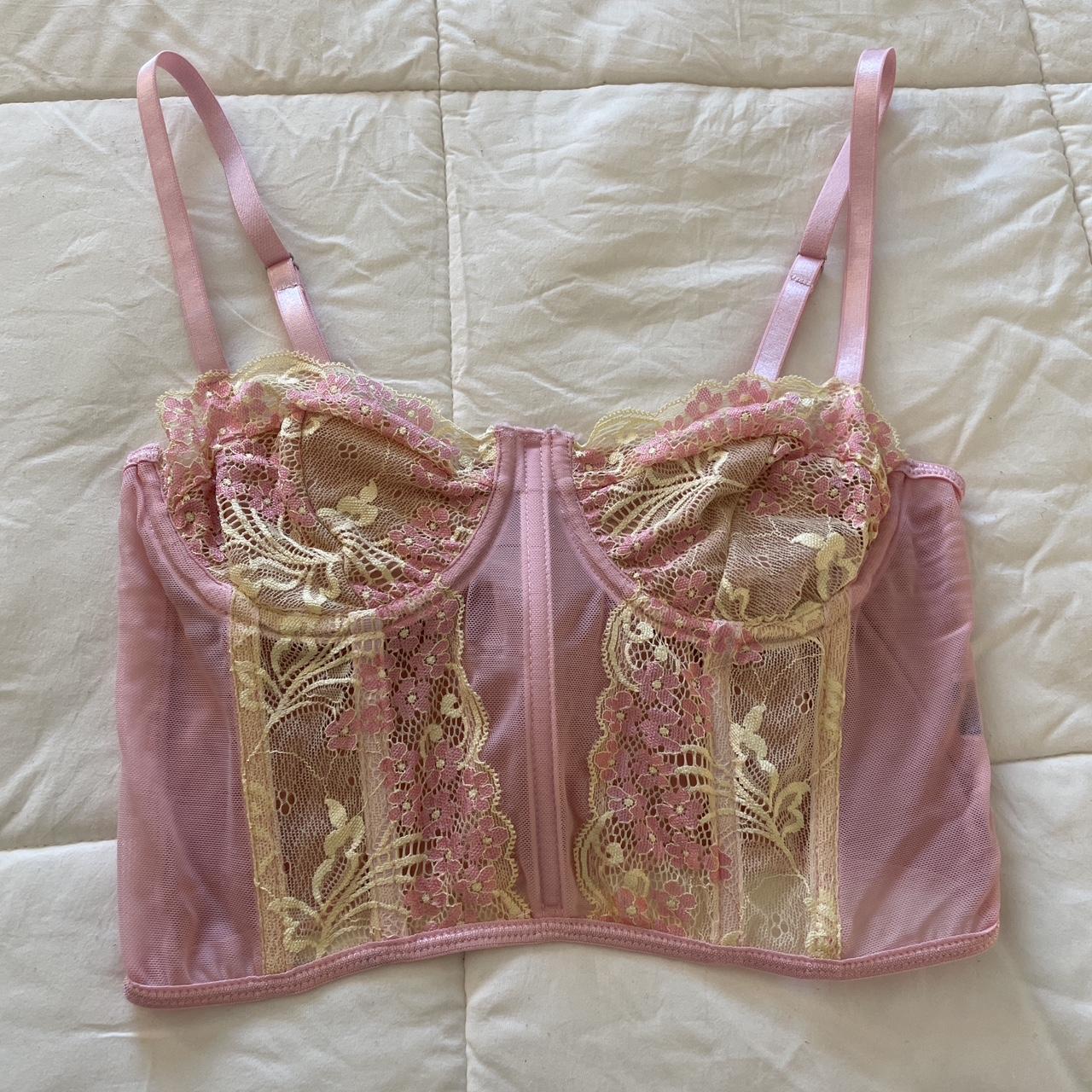 SHEIN Women's Pink and Yellow Corset | Depop