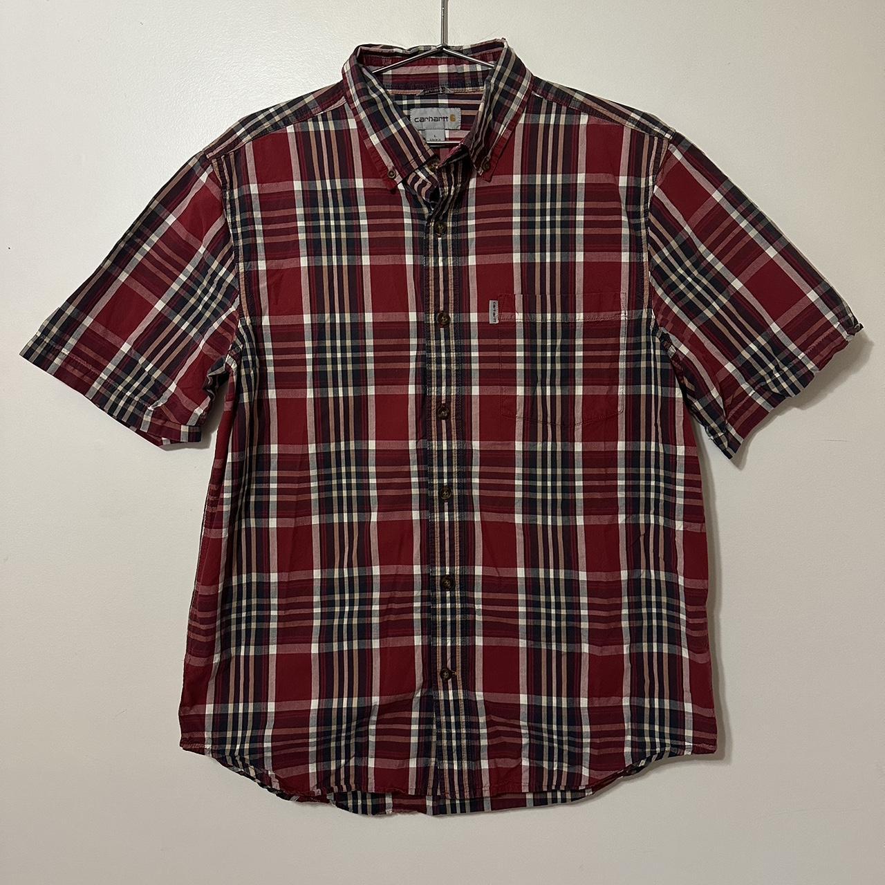 Carhartt Polo Red Plaid - Depop