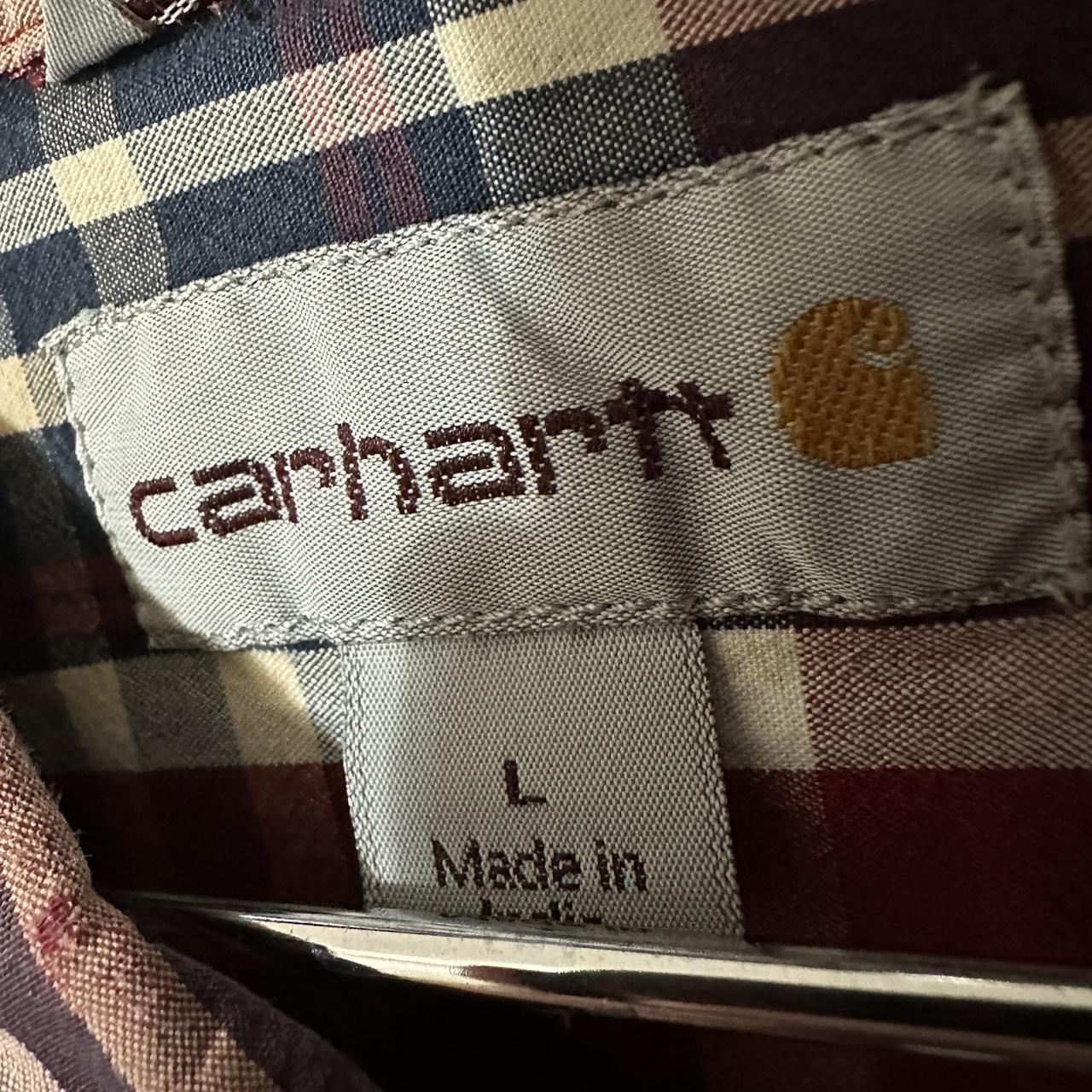 Carhartt Polo Red Plaid - Depop