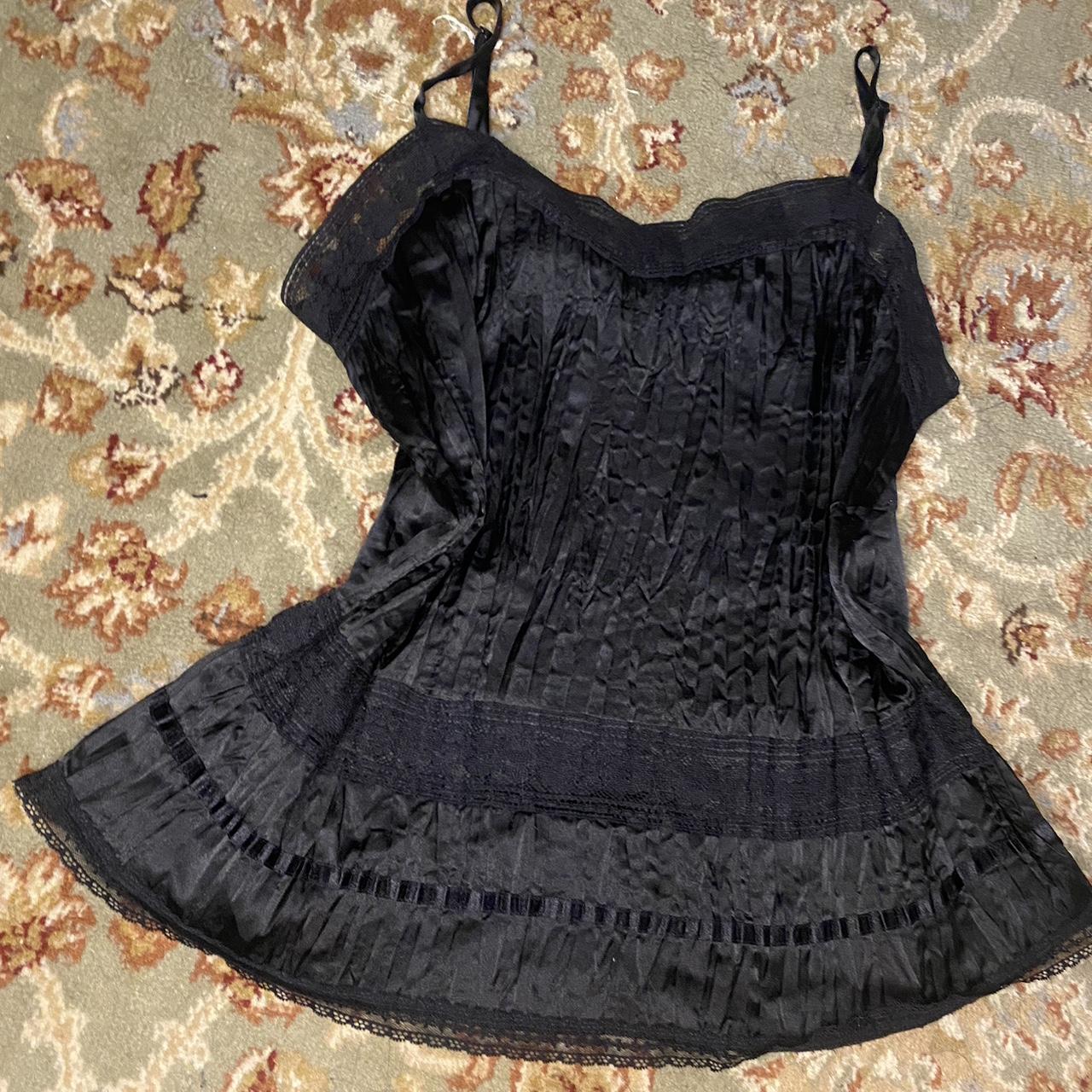 y2k lace cami beautiful patterning and a flare like... - Depop