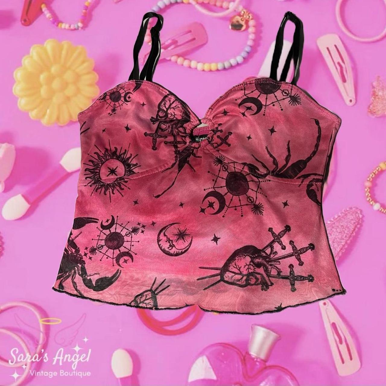 Y2K RARE DOLLS KILL X HOROSCOPE "Celestial" HOT PINK... Depop