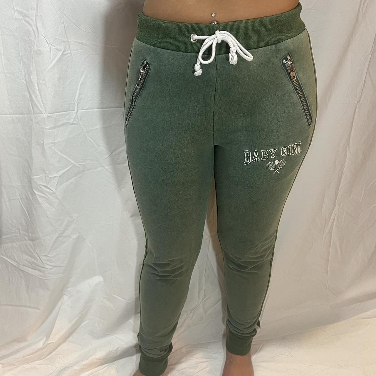 Y2k Dollskill Green Lowrise Sweatpants Depop Depop